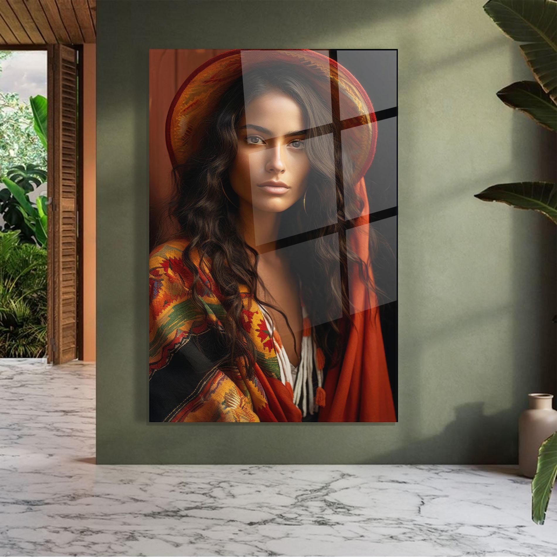 Стъклена картина Colorful Hat And Scarf mockup 7