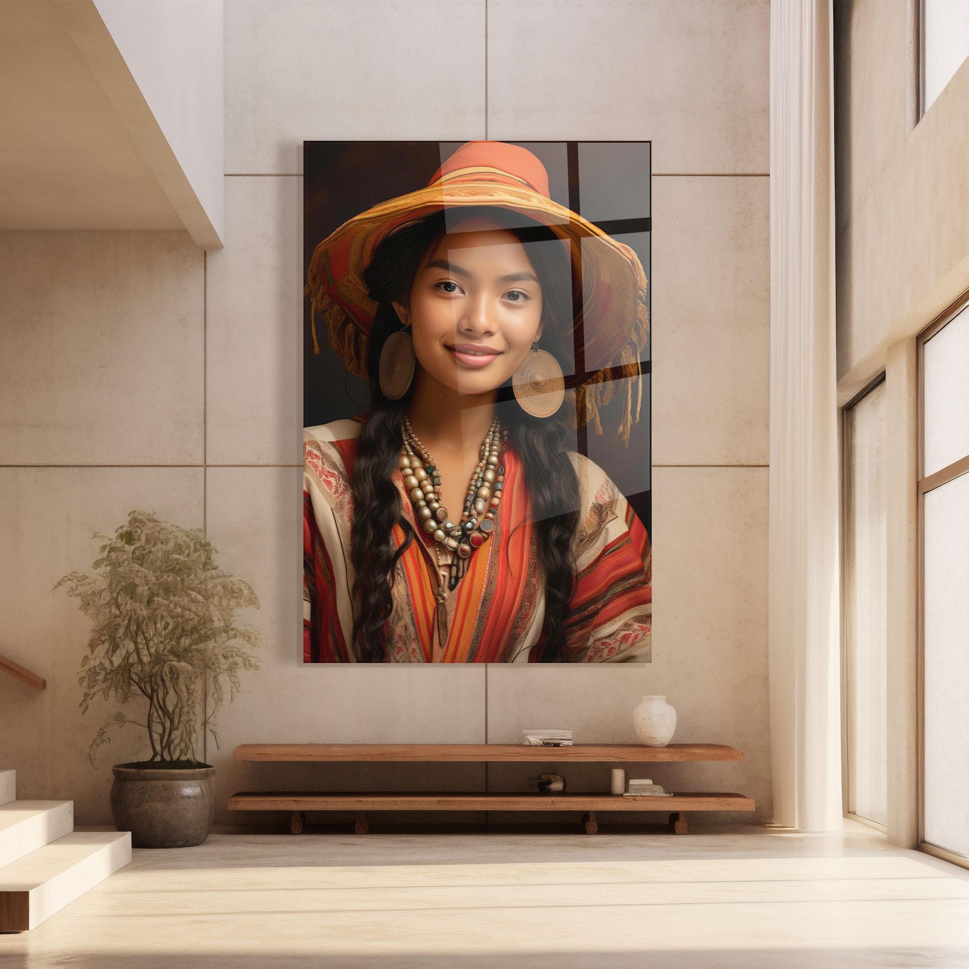 Стъклена картина Colorful Earrings And Hat mockup 8