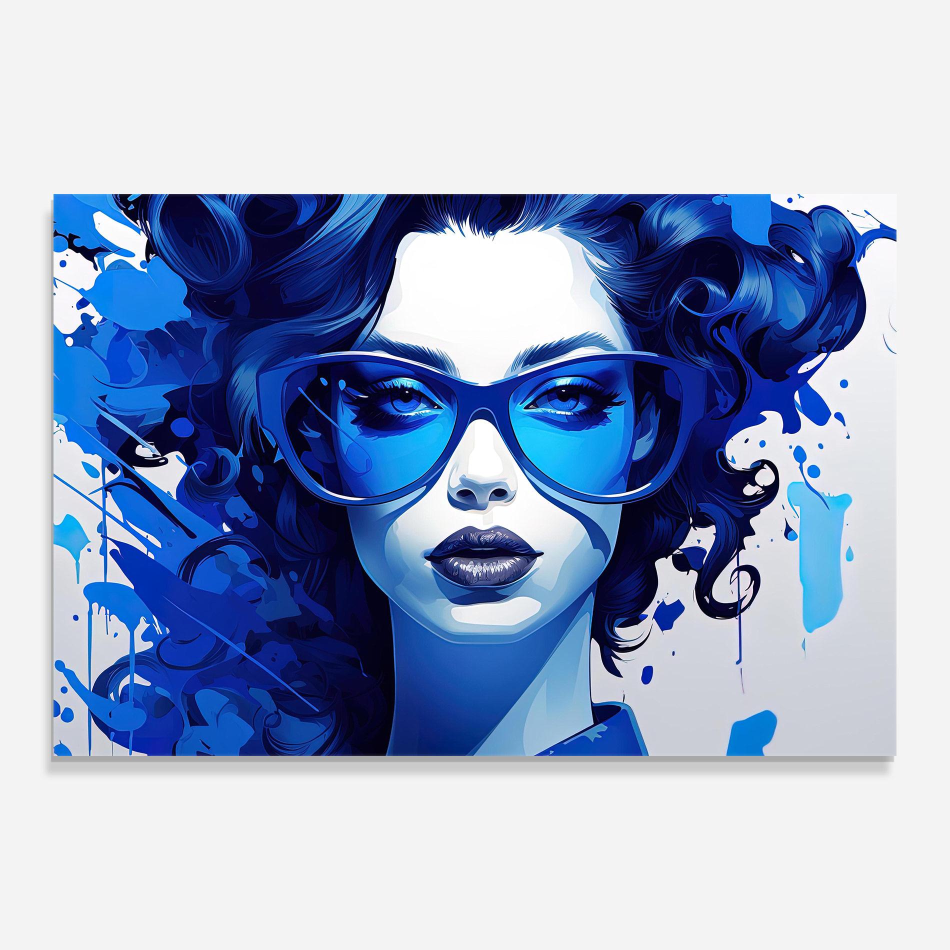 Стъклена картина Big Blue Glasses mockup 0