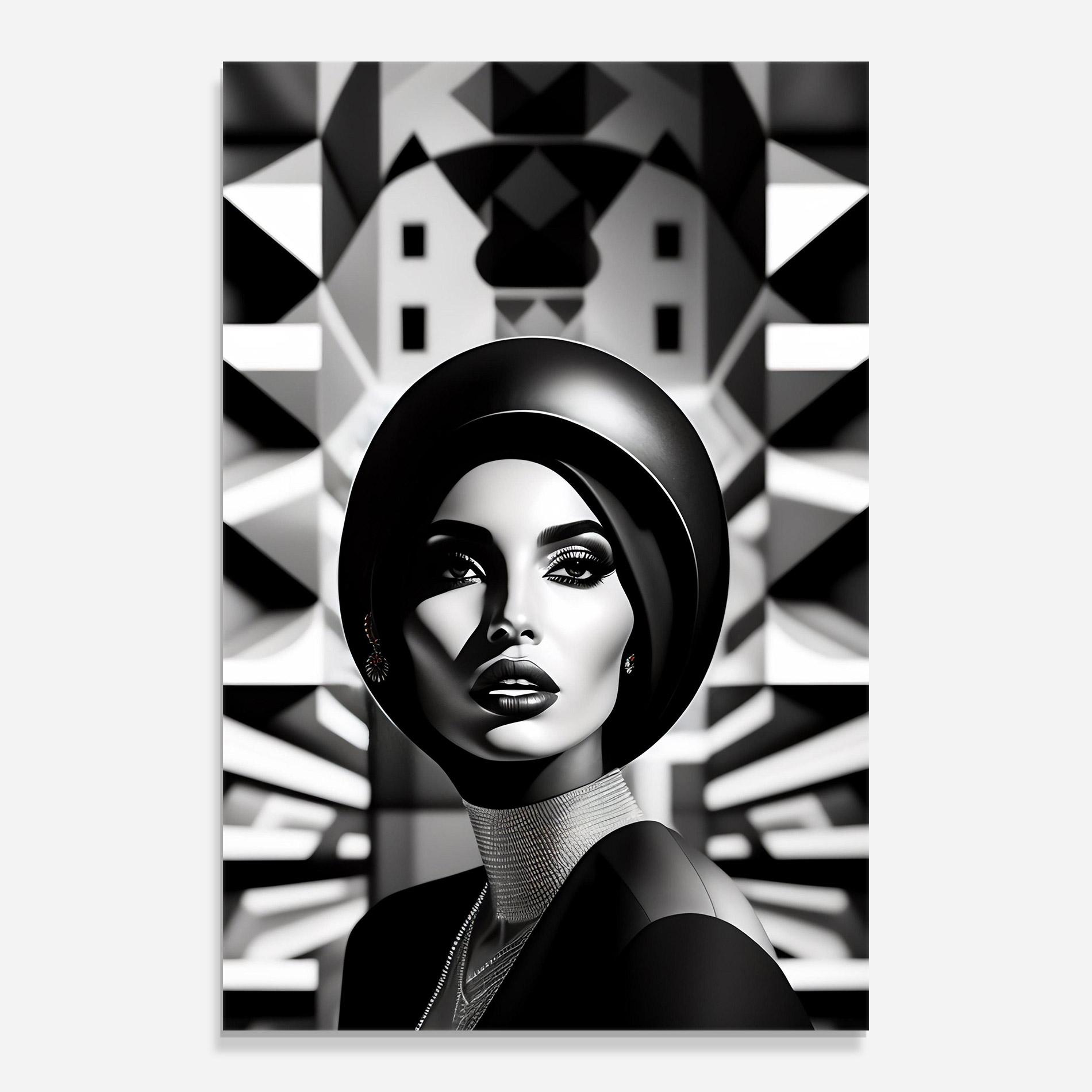 Стъклена картина Big Black Hat mockup 0