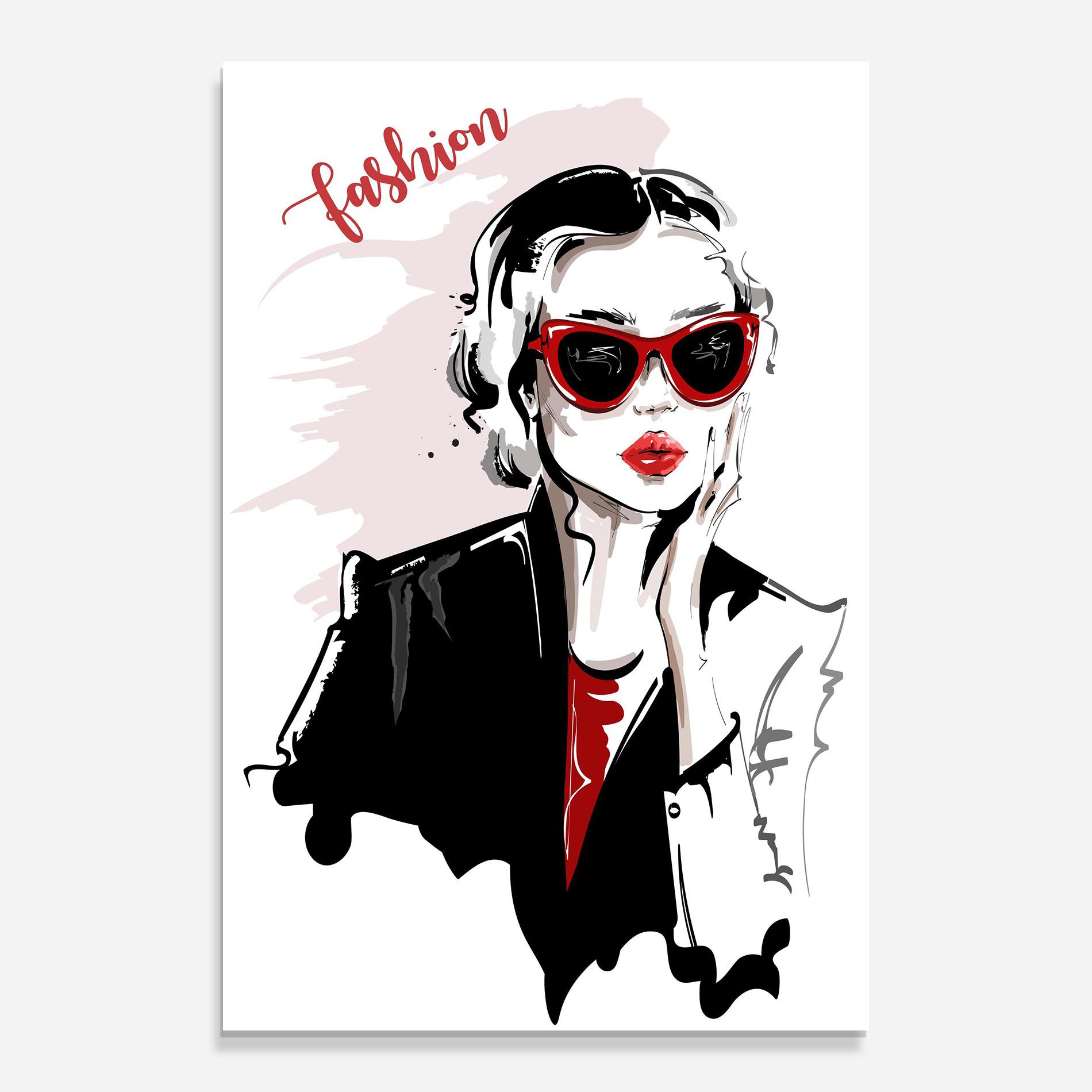 Стъклена картина Fashion Red Glasses mockup 0