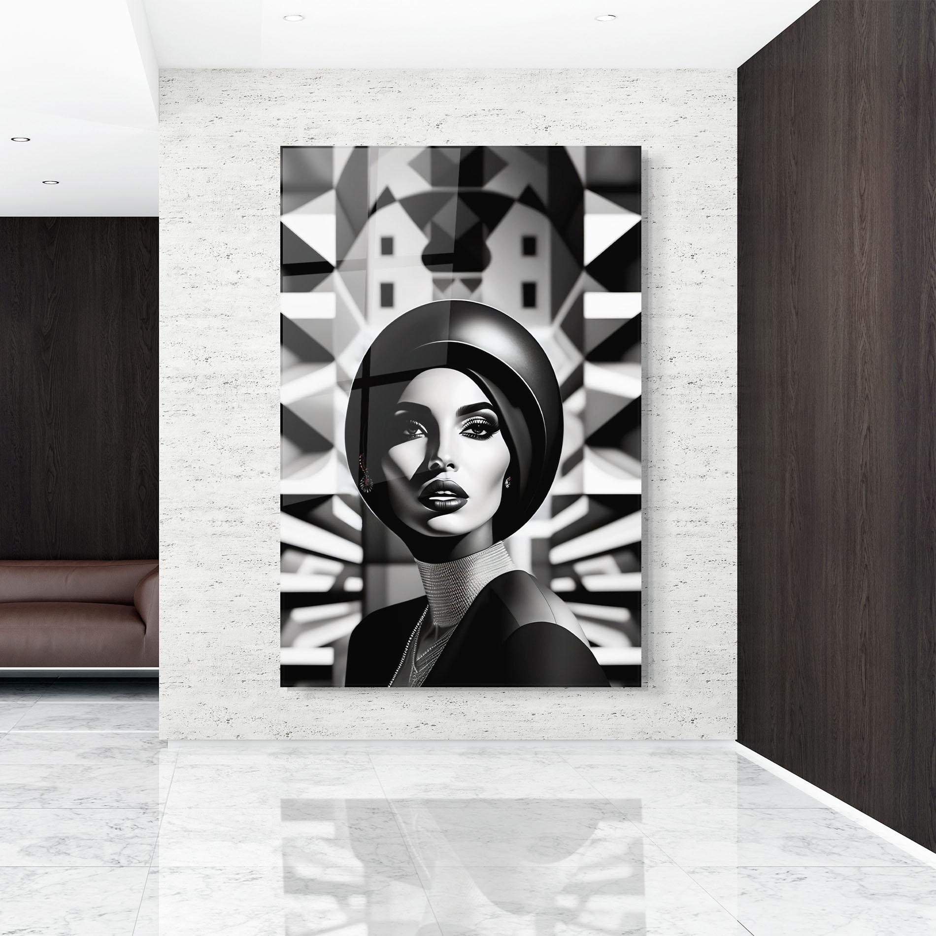 Стъклена картина Big Black Hat mockup 9