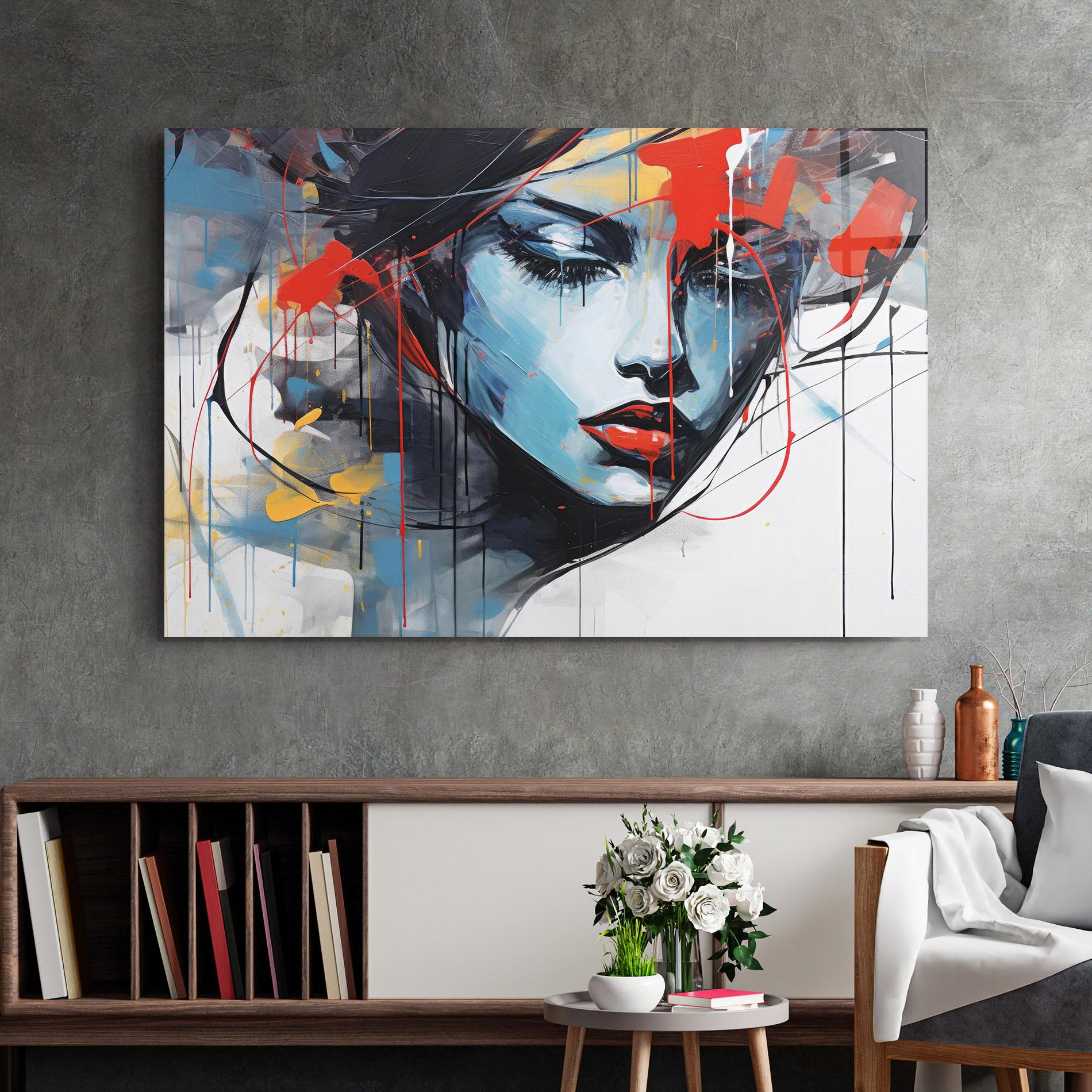 Стъклена картина Edgy Woman mockup 2