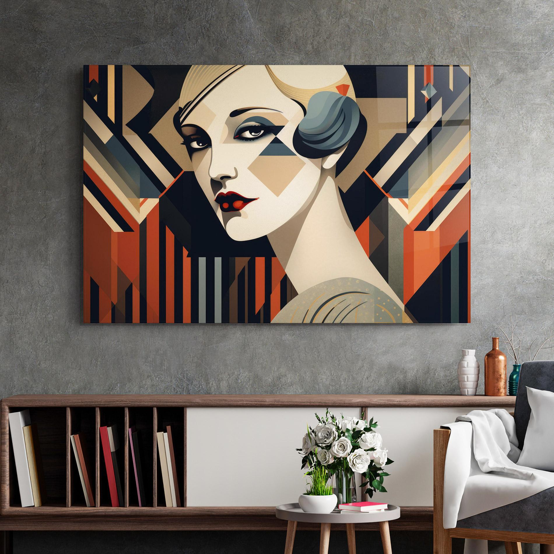 Стъклена картина Elegant Portrait Woman mockup 2