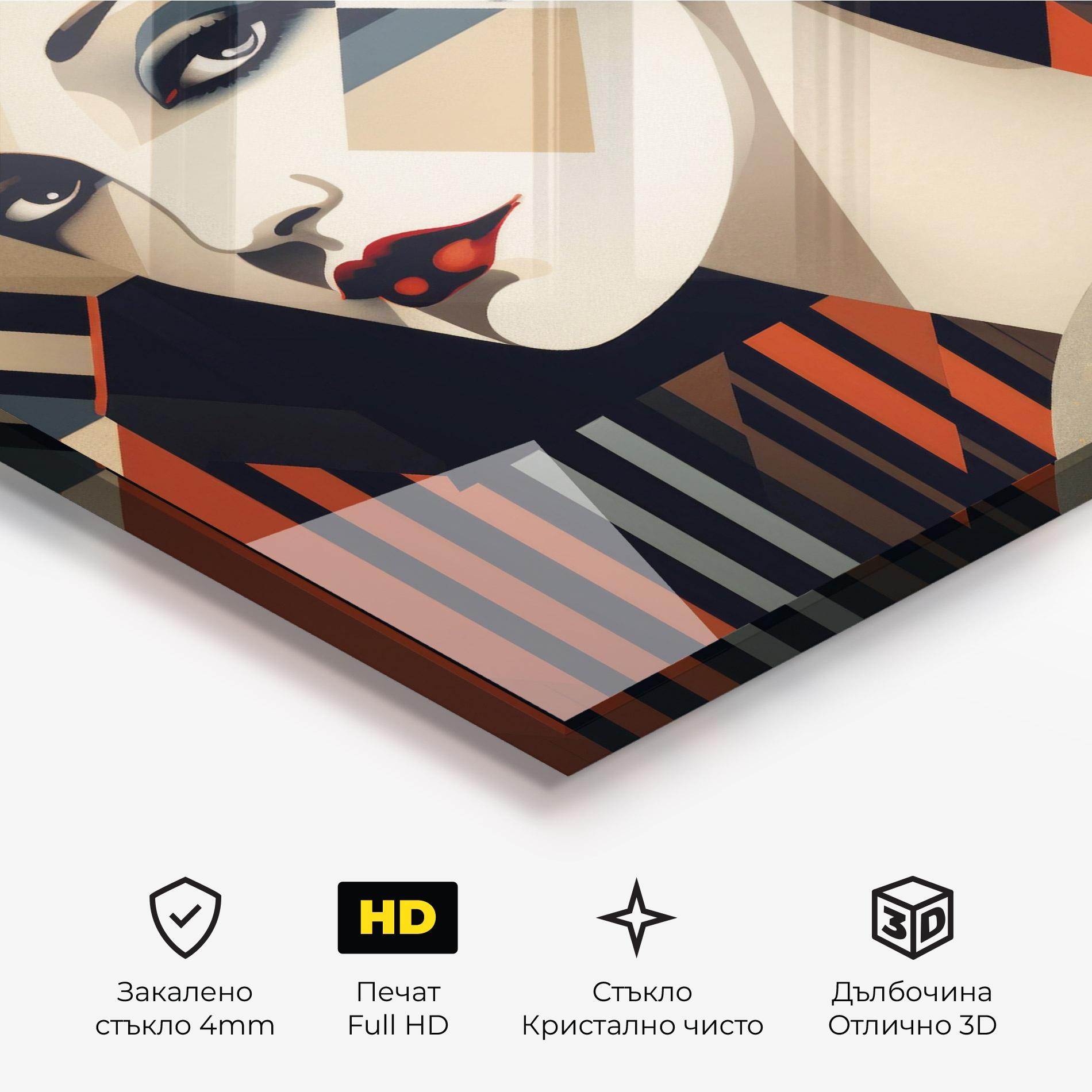 Стъклена картина Elegant Portrait Woman mockup 3