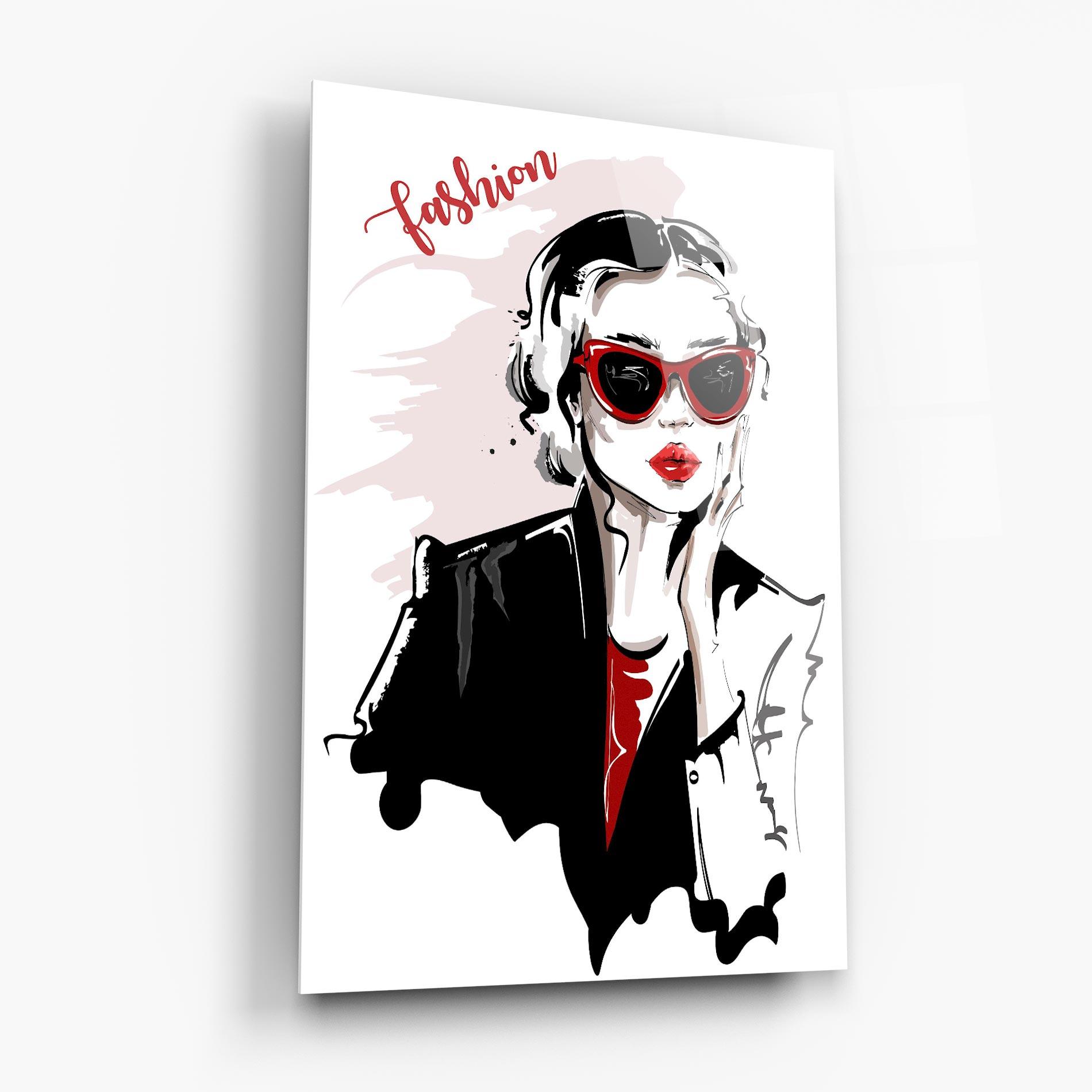 Стъклена картина Fashion Red Glasses mockup 6