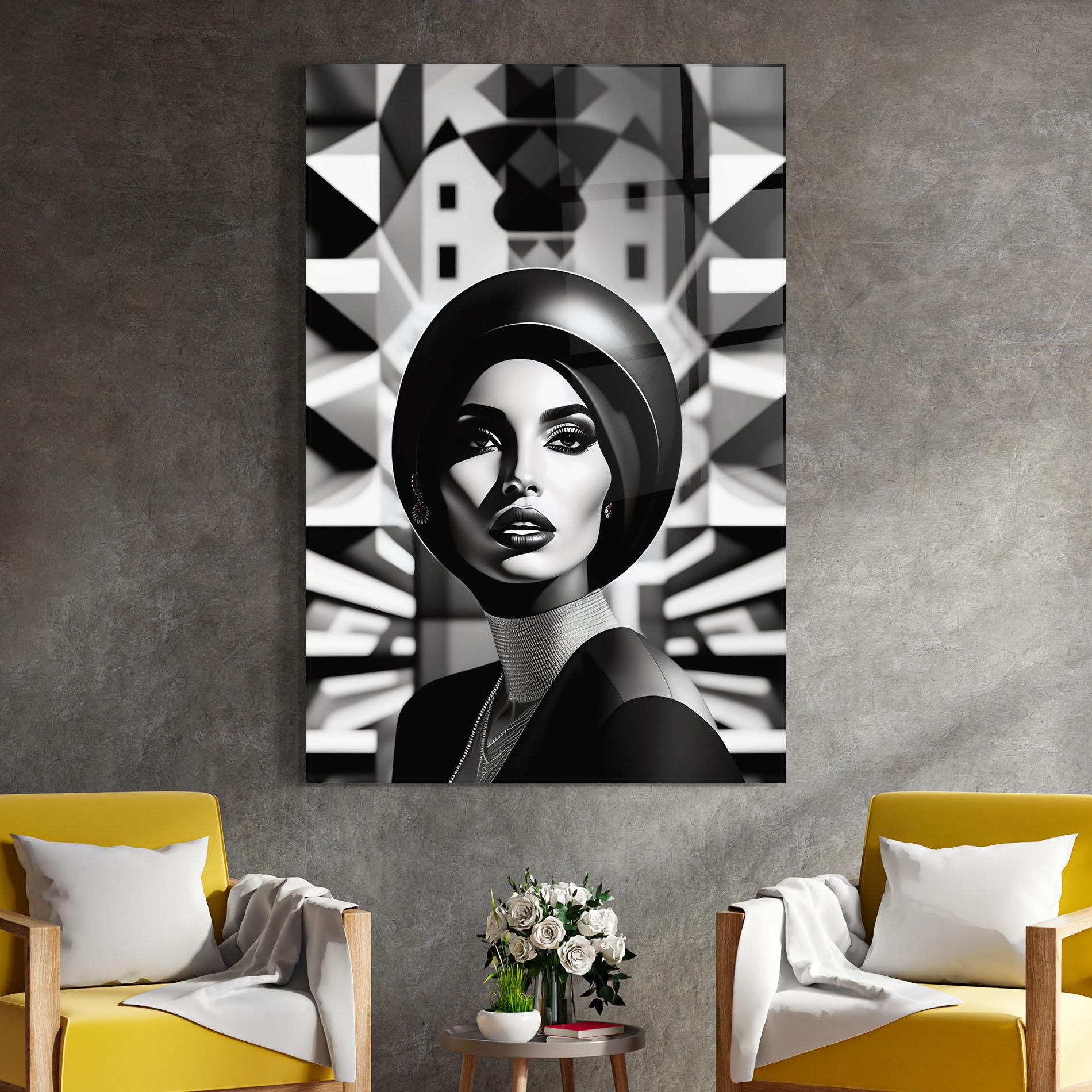 Стъклена картина Big Black Hat mockup 4