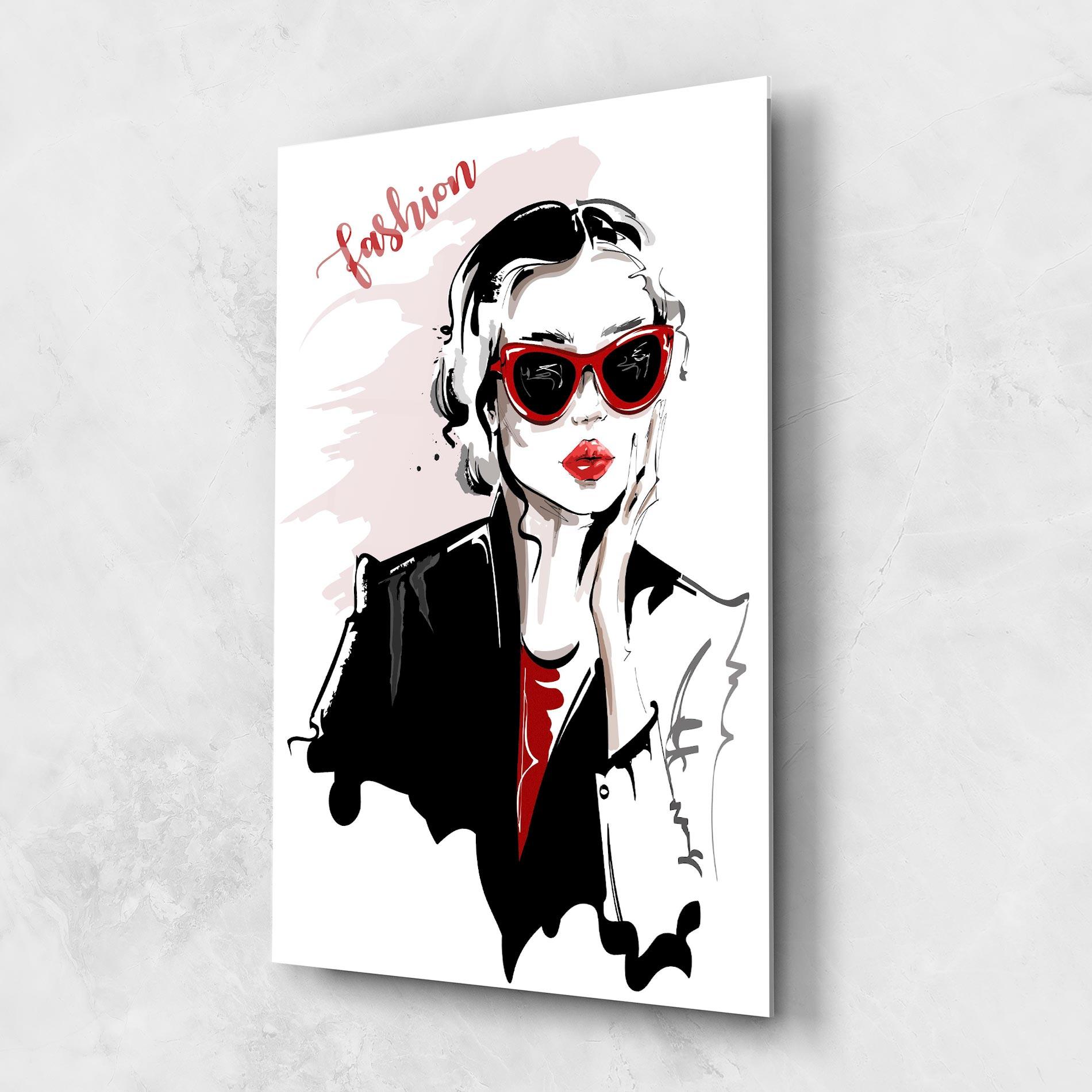 Стъклена картина Fashion Red Glasses mockup 1