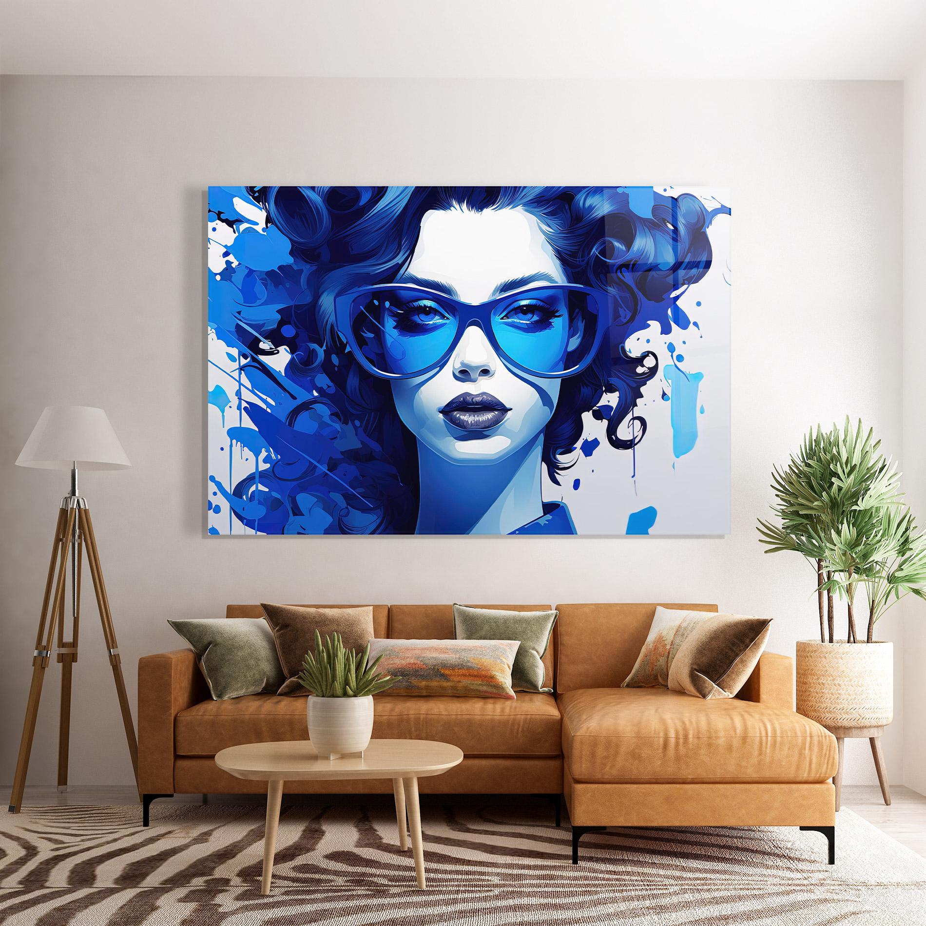 Стъклена картина Big Blue Glasses mockup 7