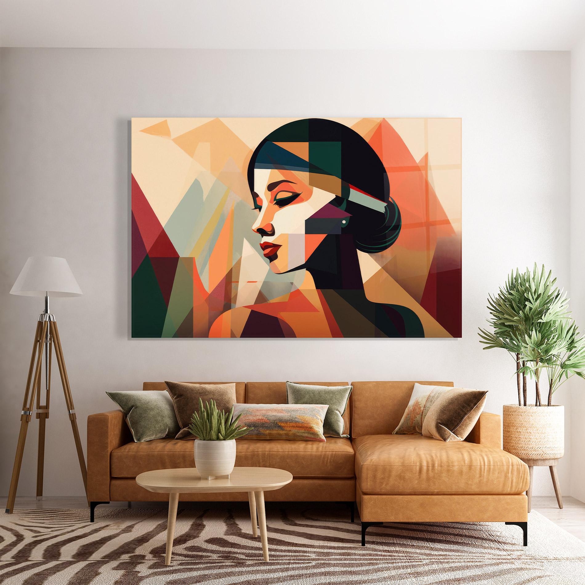 Стъклена картина Bold Shapes Lines mockup 7