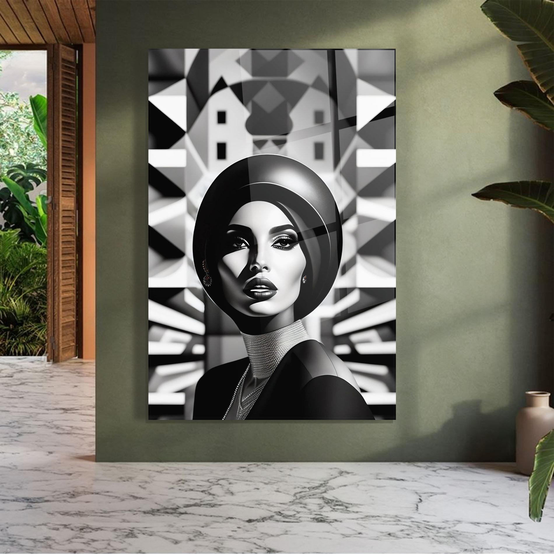 Стъклена картина Big Black Hat mockup 7