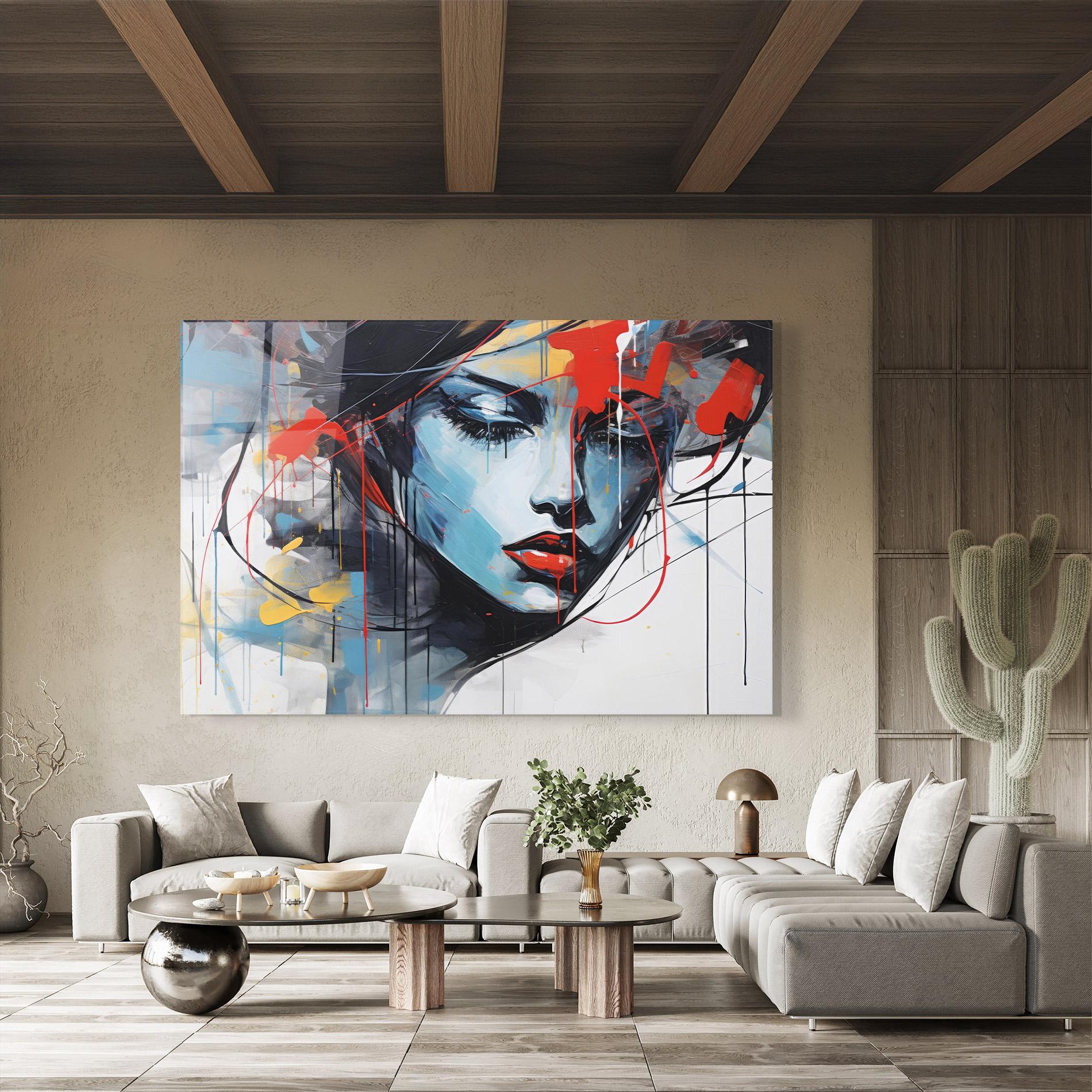 Стъклена картина Edgy Woman mockup 8