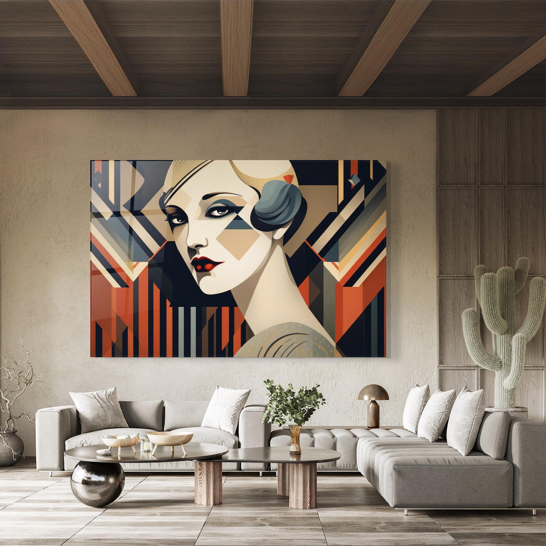 Стъклена картина Elegant Portrait Woman mockup 8