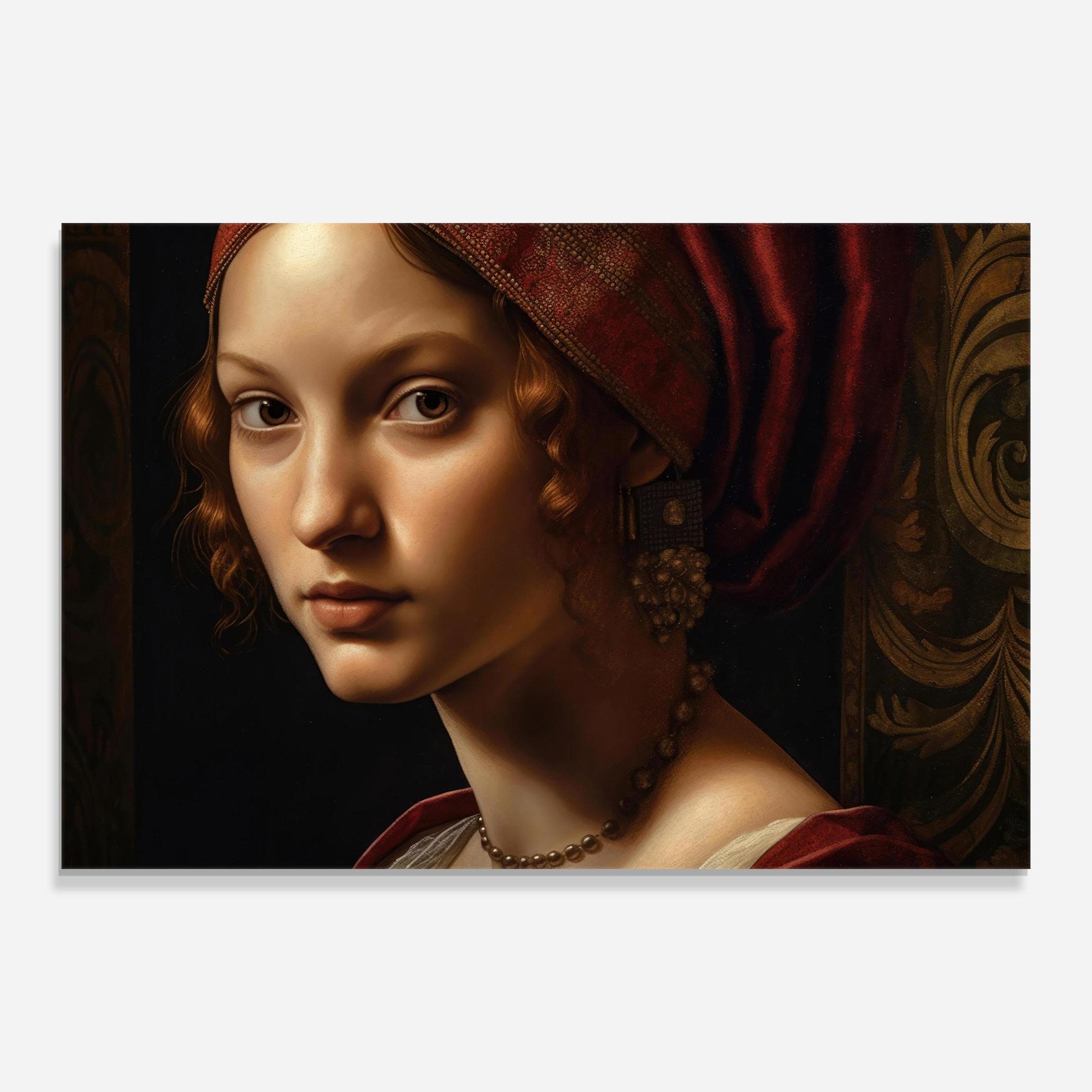 Стъклена картина Red Hair Woman Art mockup 0