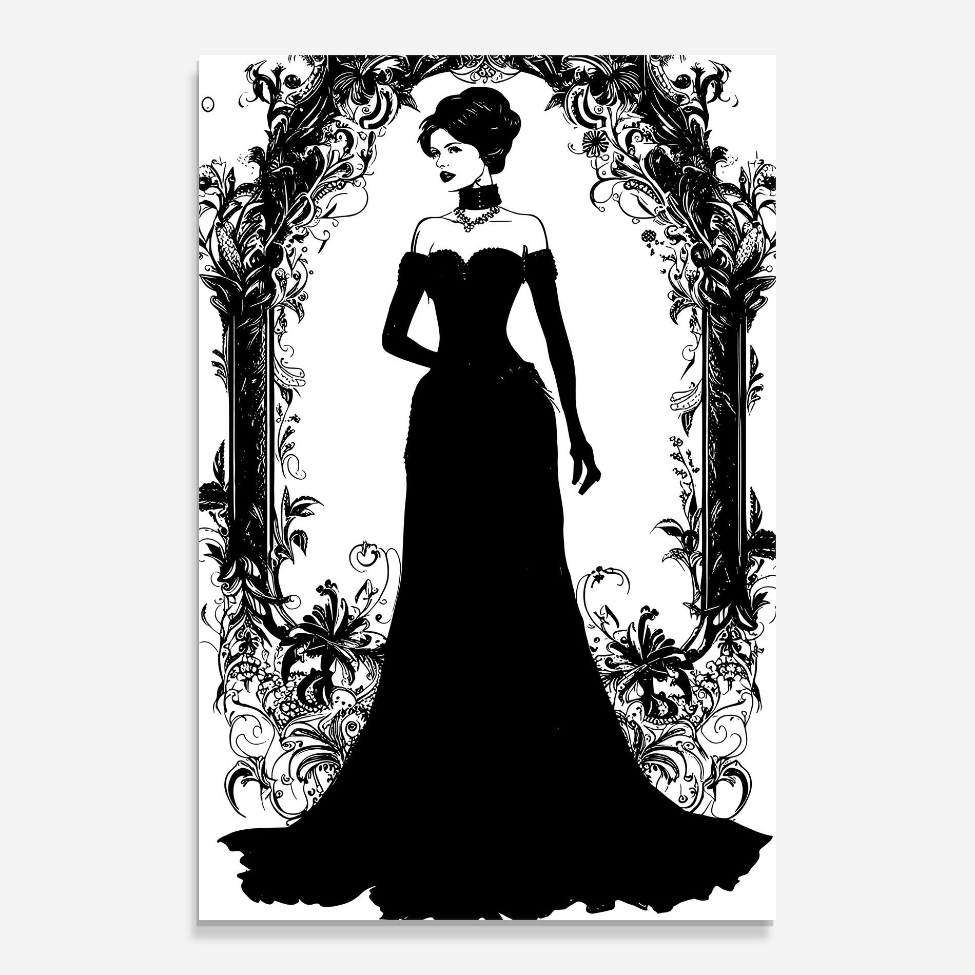 Стъклена картина Long Vintage Dress mockup 0