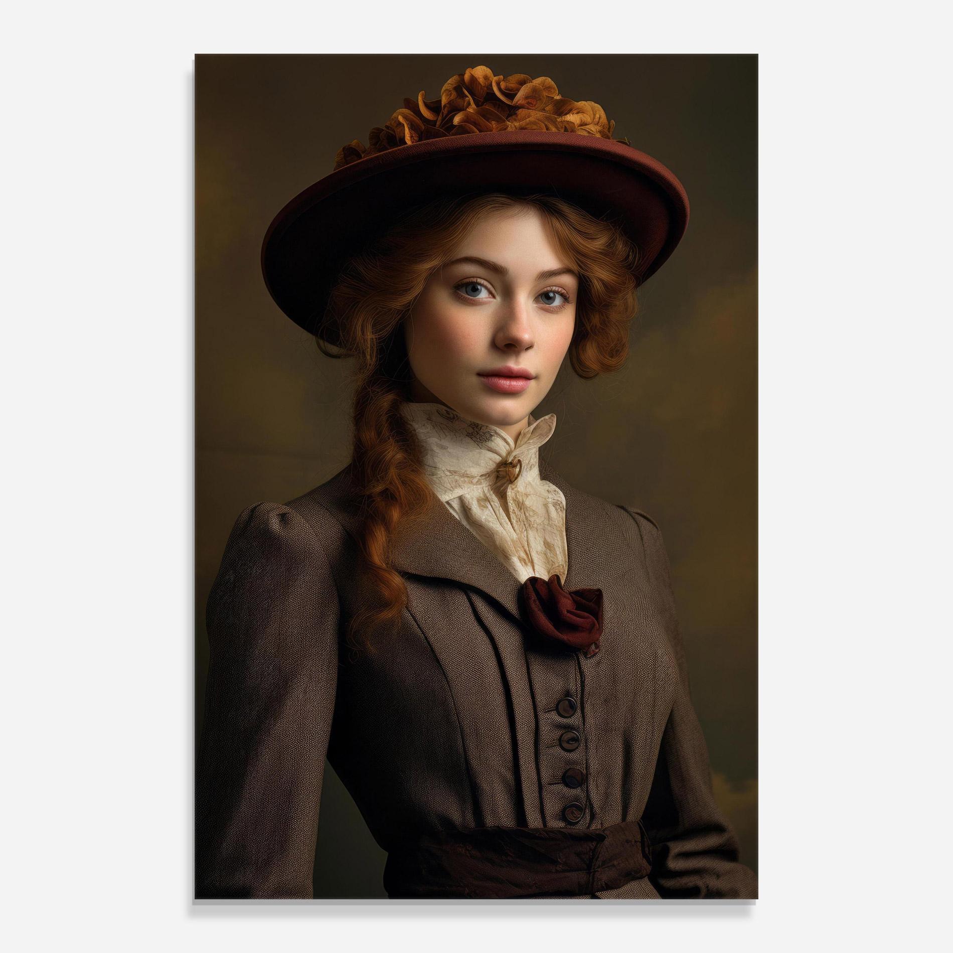 Стъклена картина Red Orange Hat mockup 0