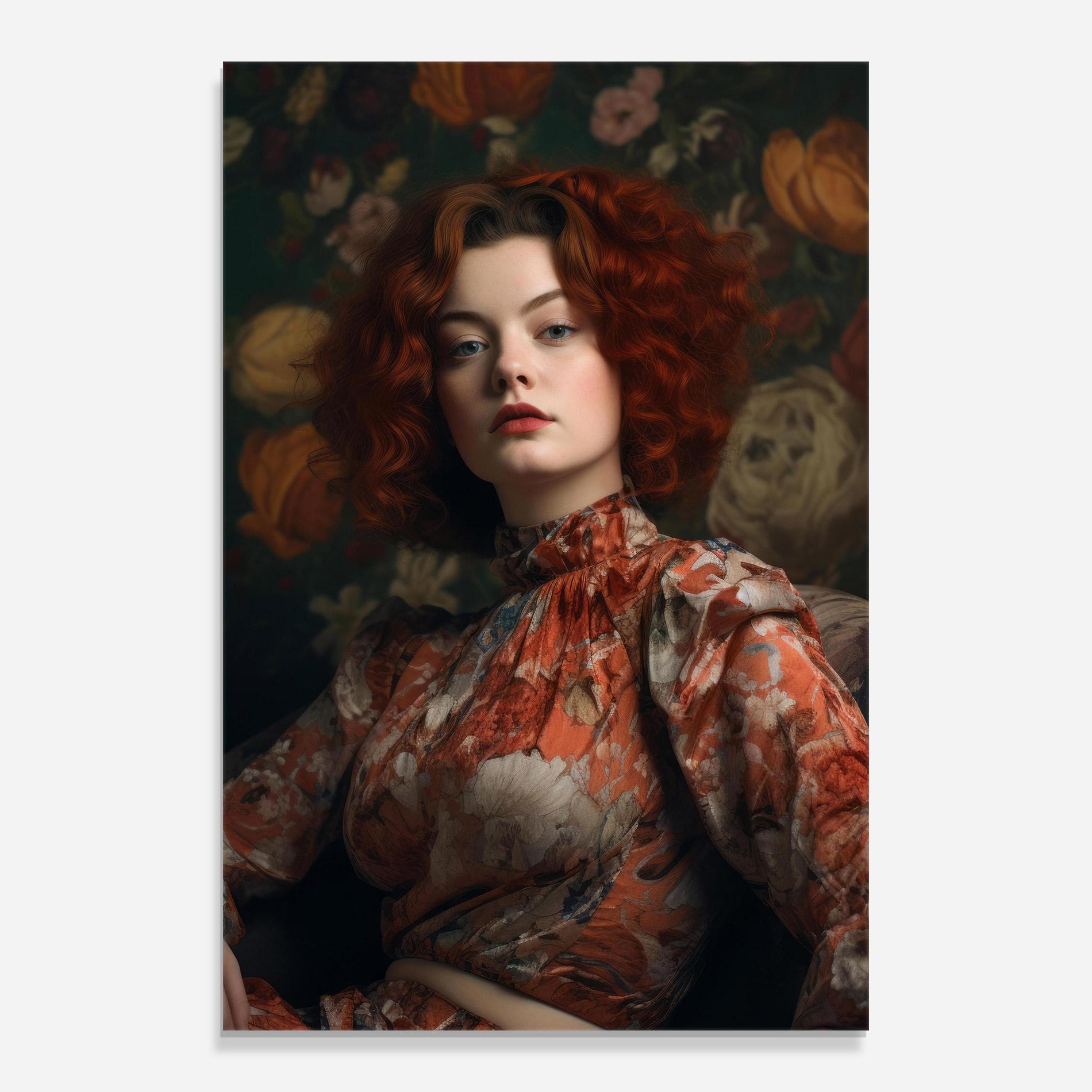 Стъклена картина Red Vintage Hair mockup 0