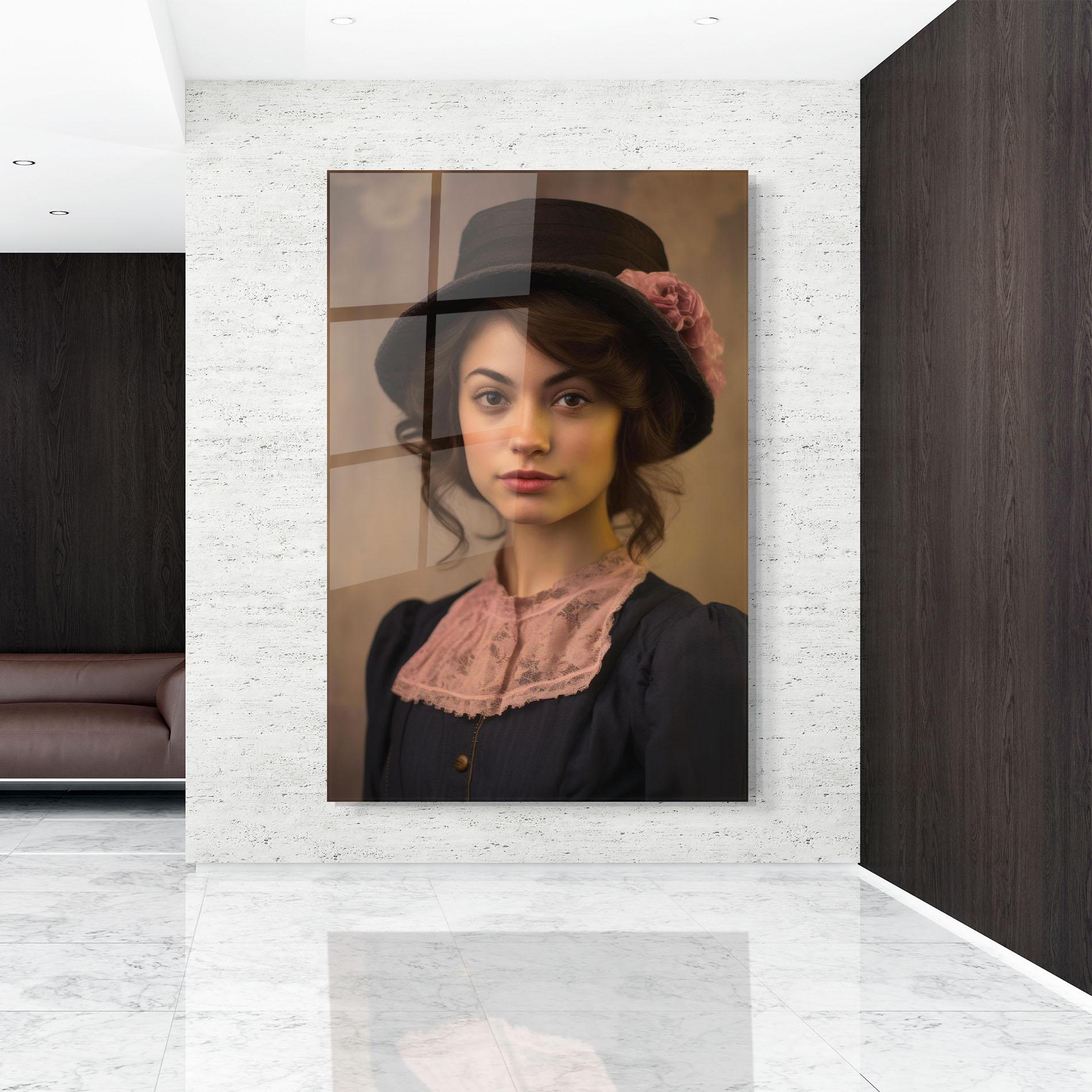 Стъклена картина Dark Blue Dress mockup 9