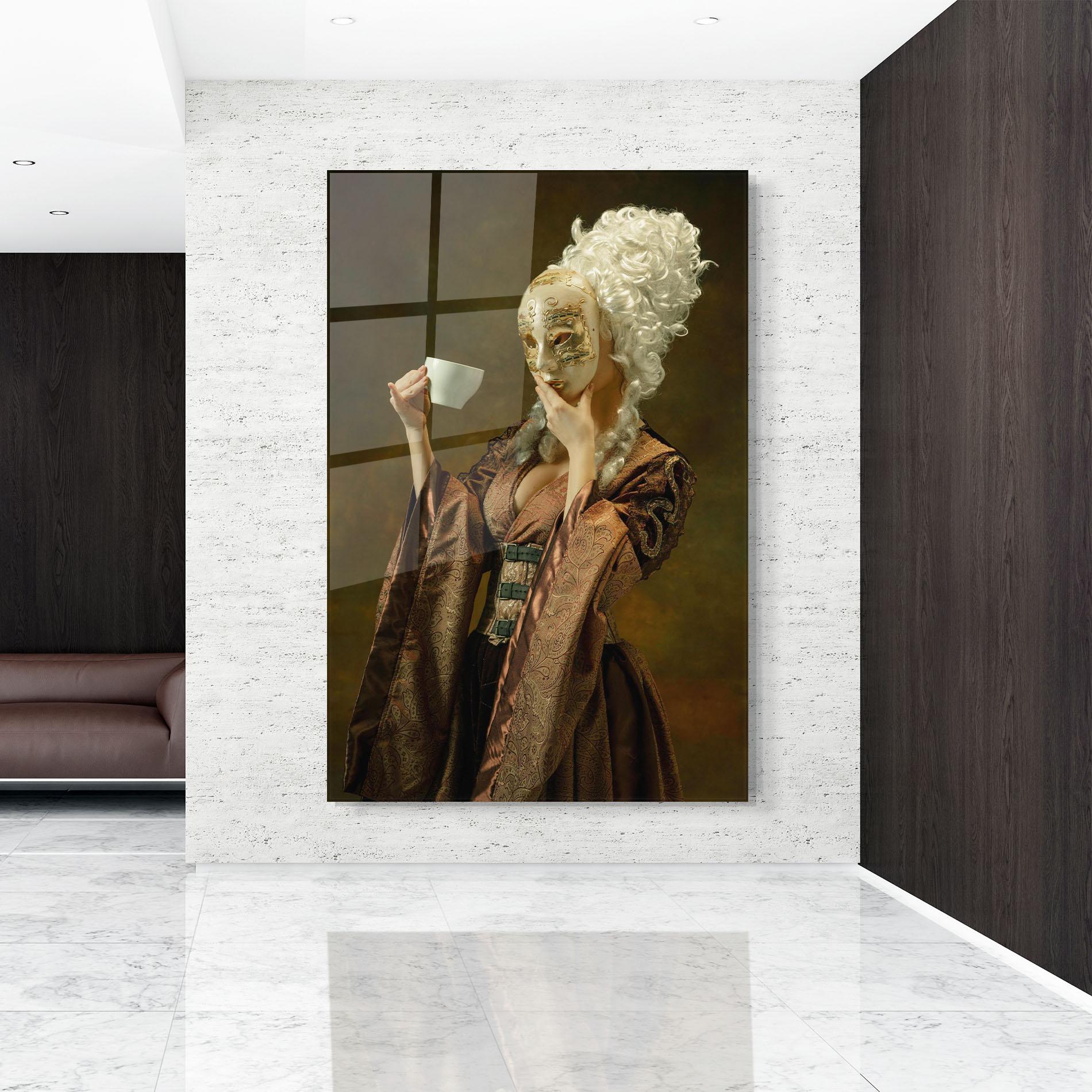 Стъклена картина Medieval Woman Tea mockup 9