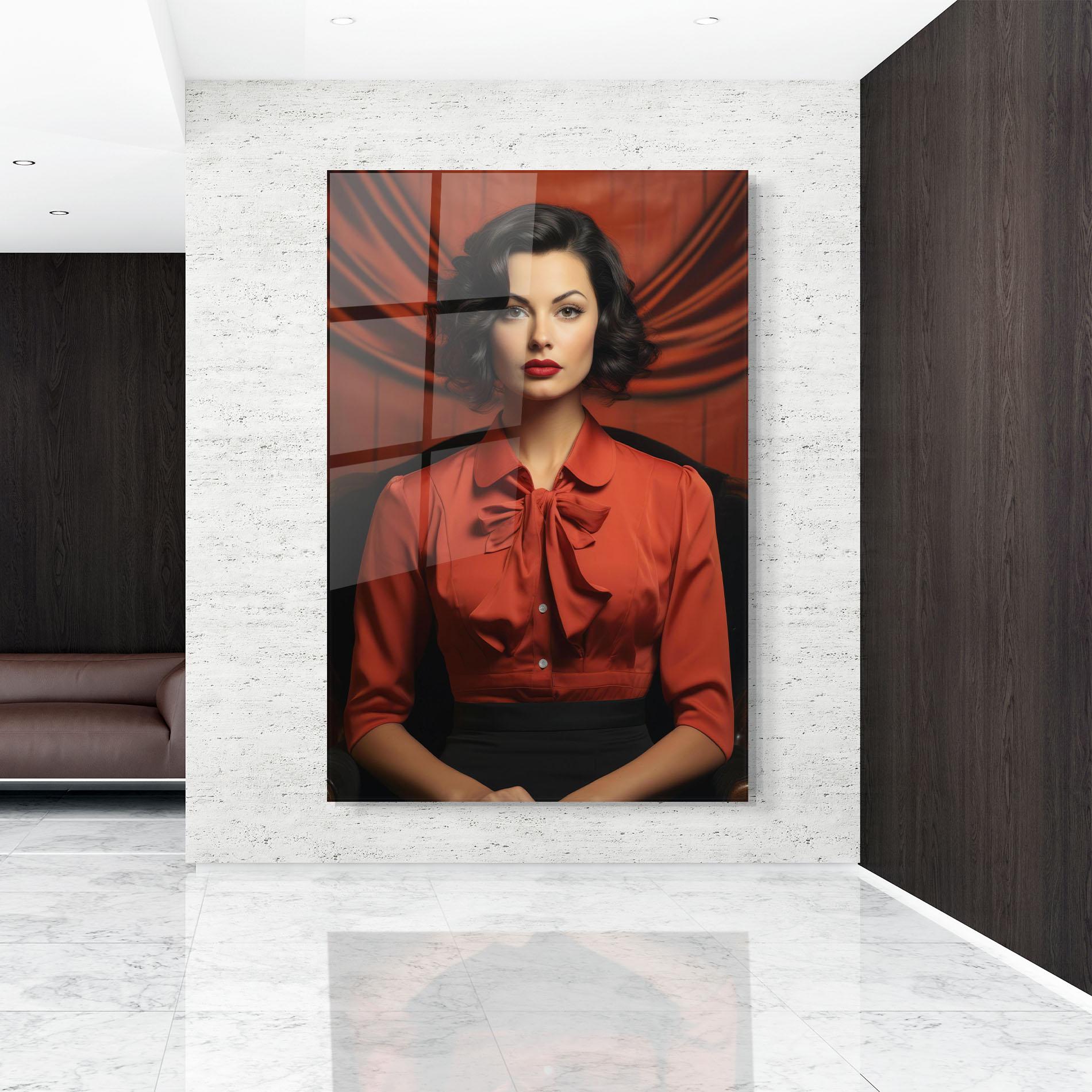 Стъклена картина Pretty Red Blouse mockup 9