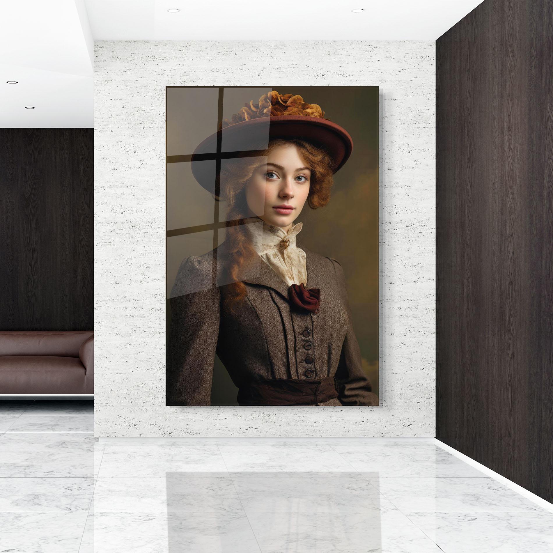 Стъклена картина Red Orange Hat mockup 9