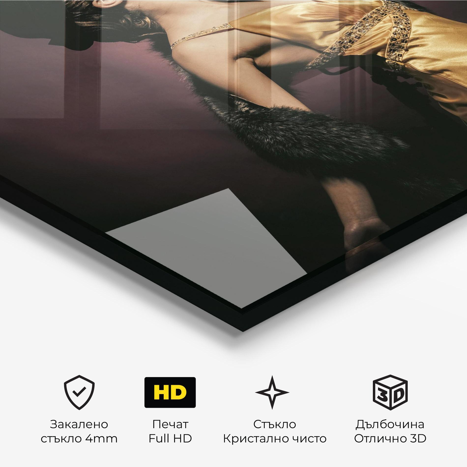 Стъклена картина Dancing Vintage Clothes mockup 3