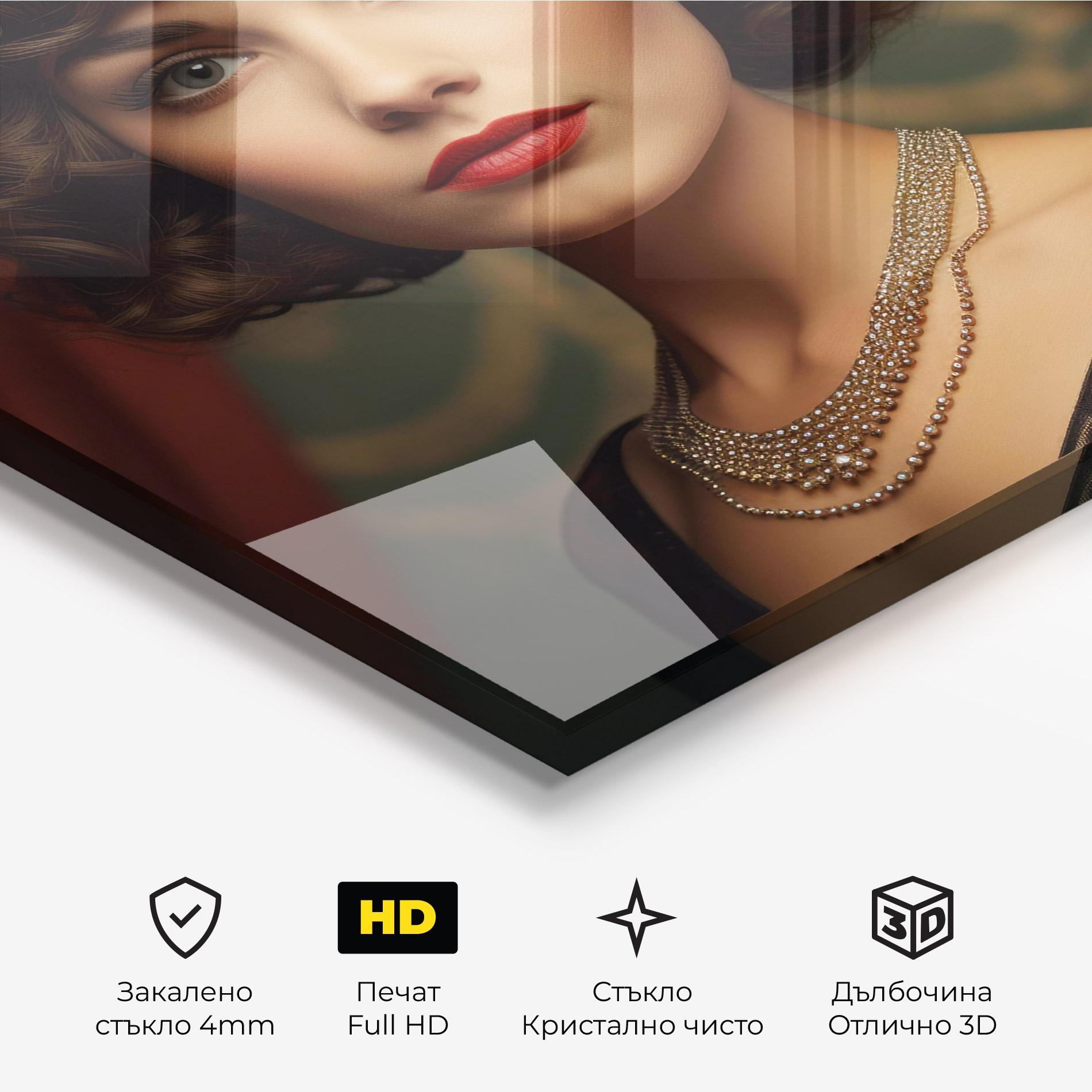 Стъклена картина Elegant Vintage Woman mockup 3