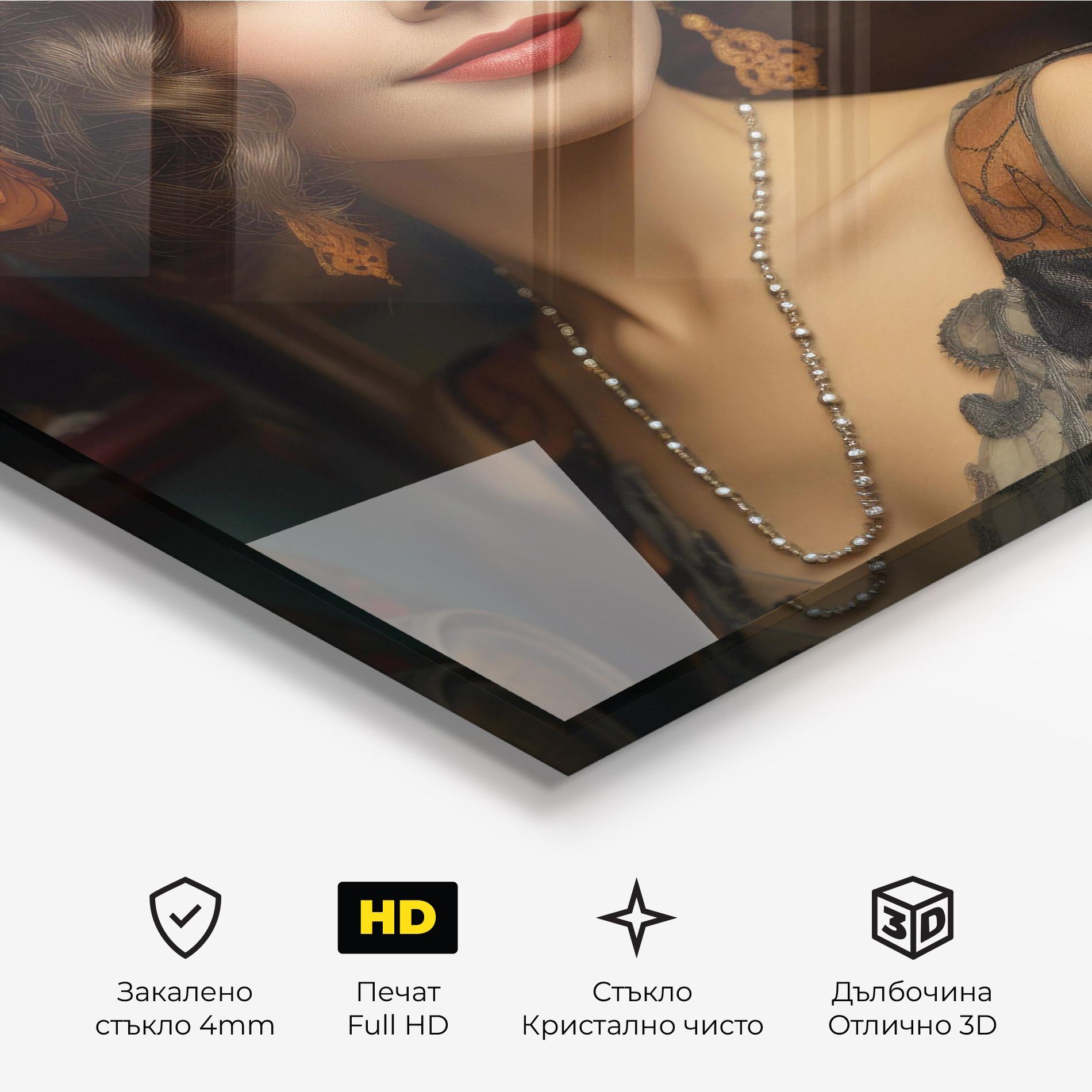 Стъклена картина Orange Vintage Roses mockup 3