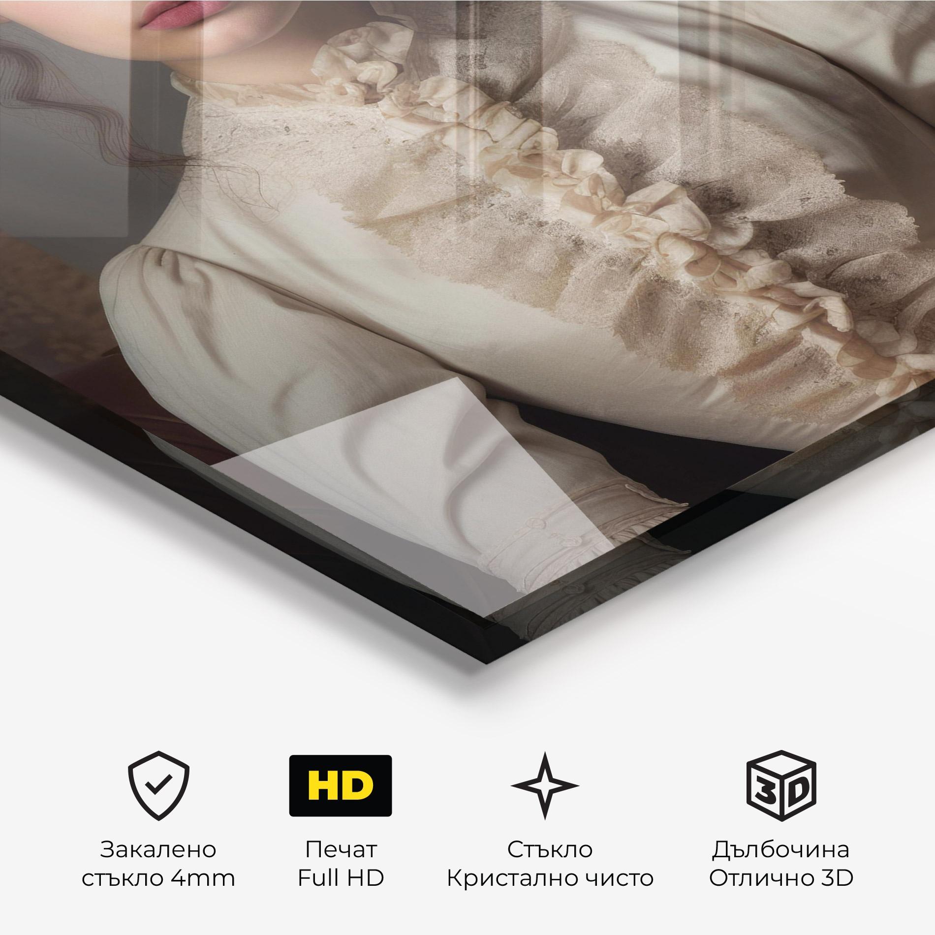 Стъклена картина Pretty Vintage Dress mockup 3