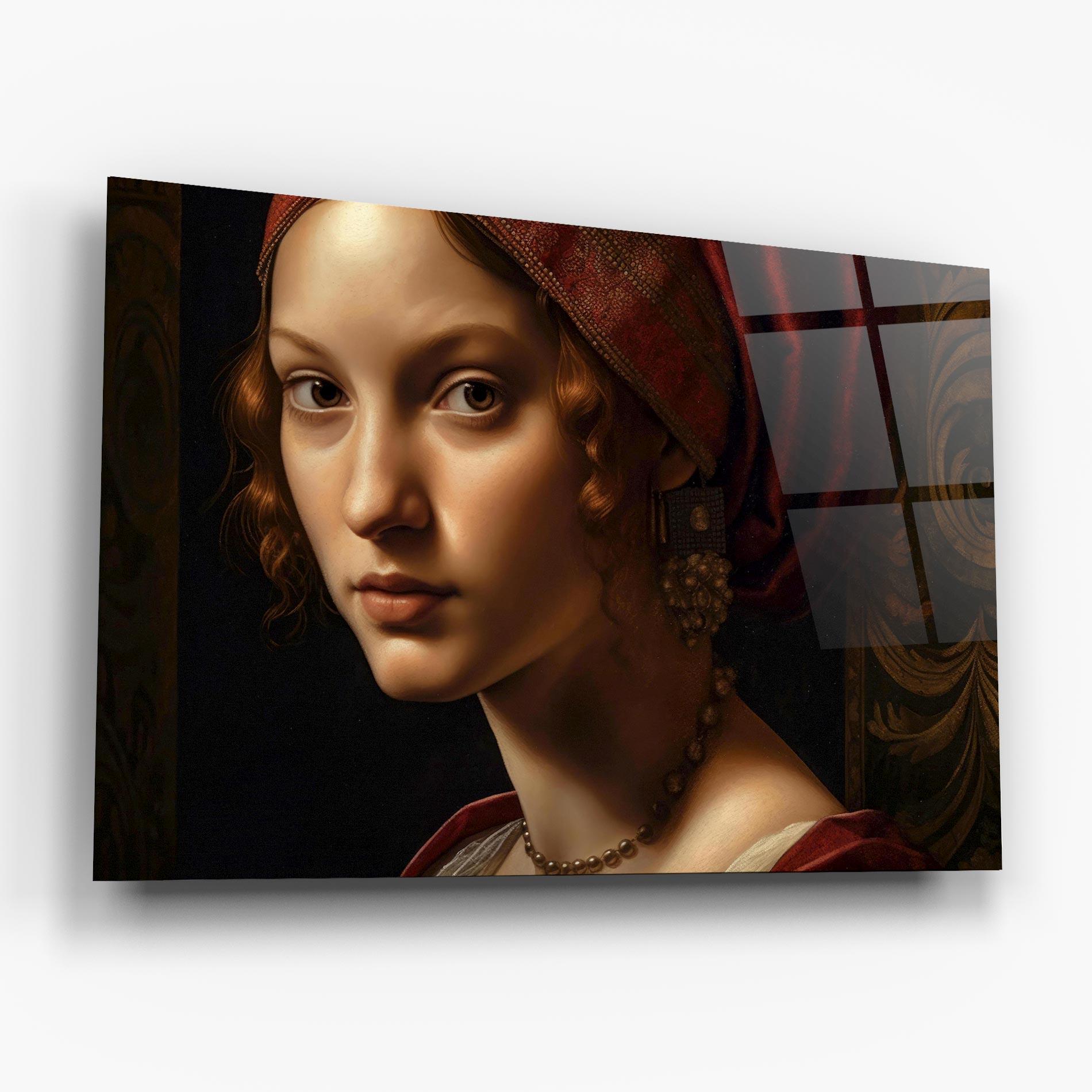 Стъклена картина Red Hair Woman Art mockup 6