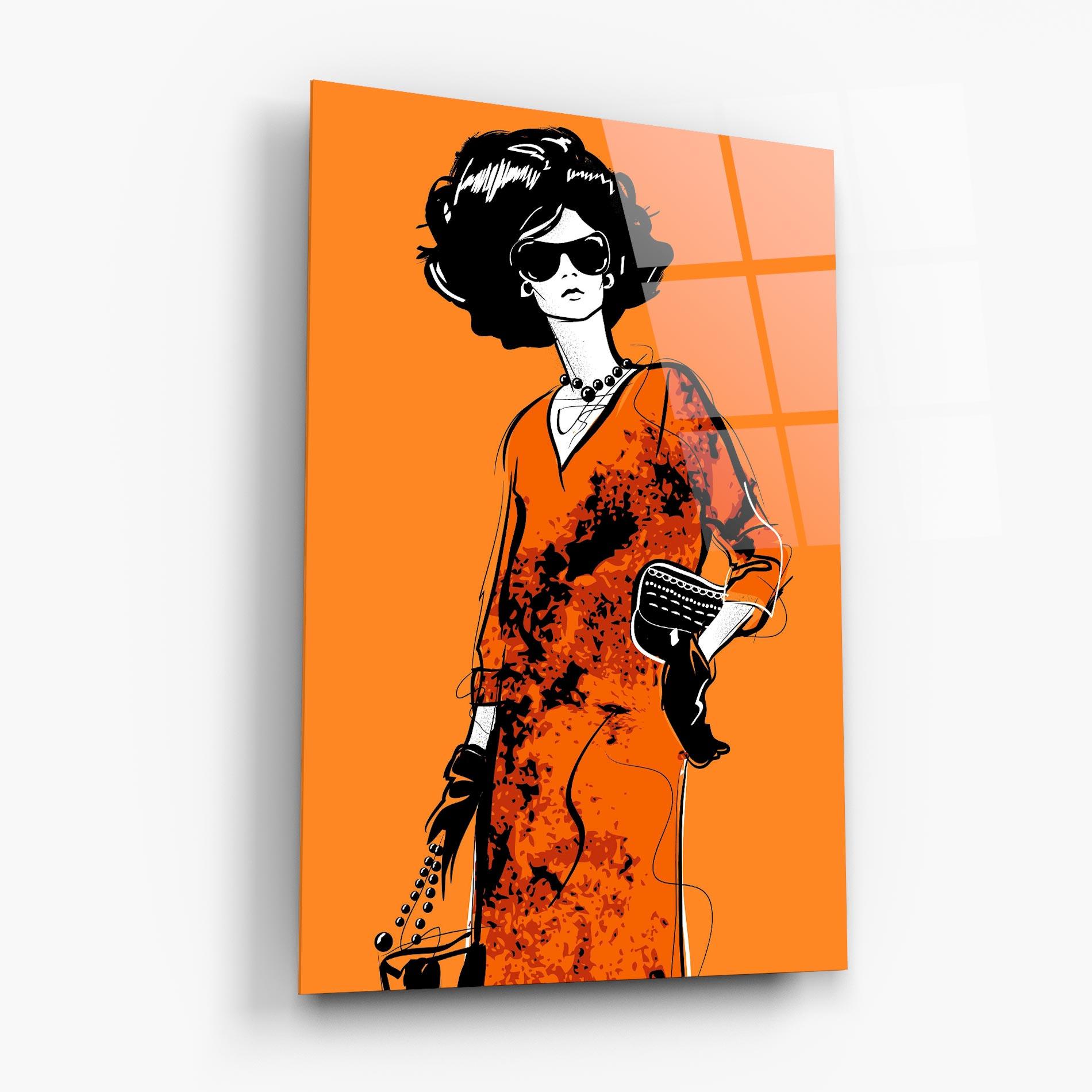 Стъклена картина Old Orange Dress mockup 6