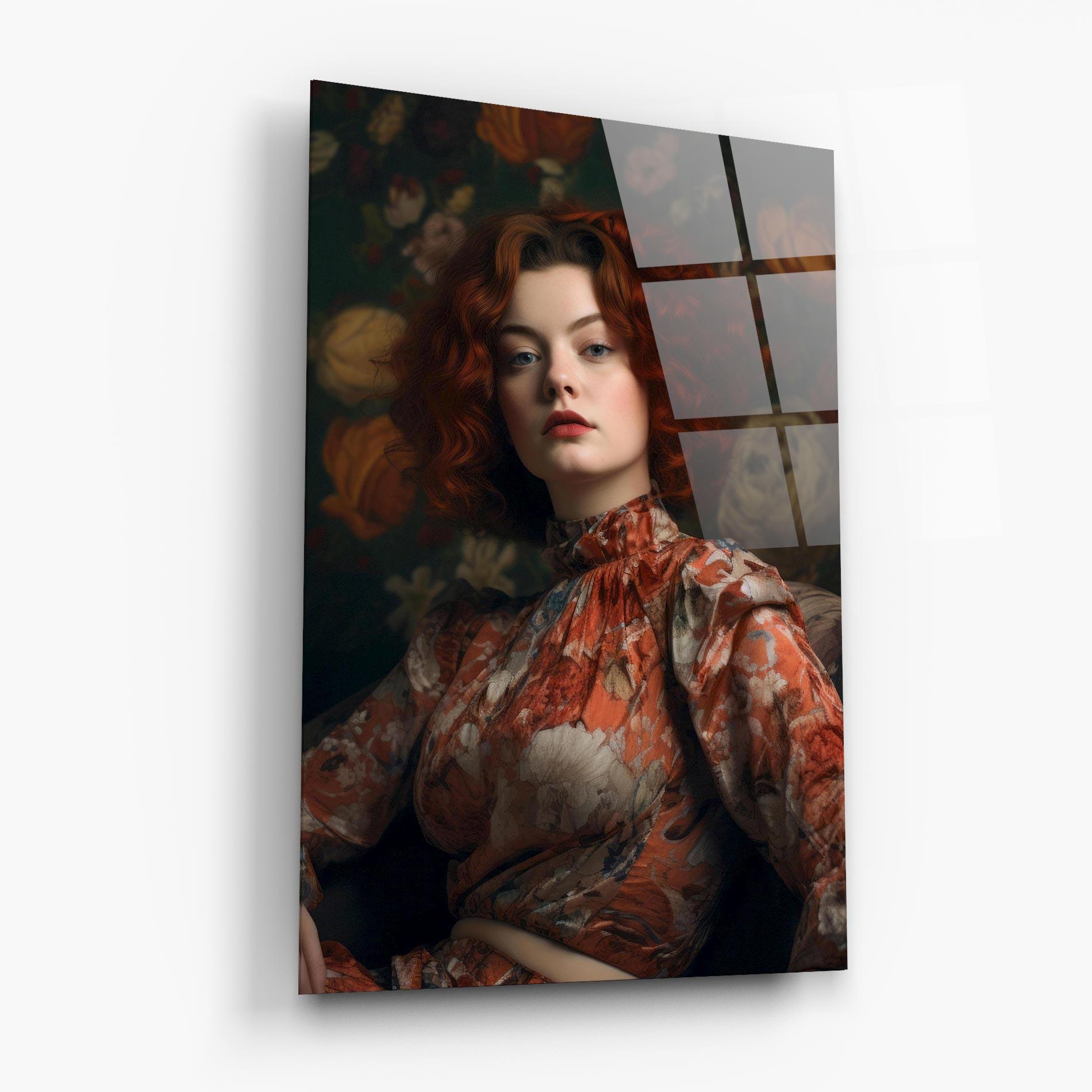 Стъклена картина Red Vintage Hair mockup 6