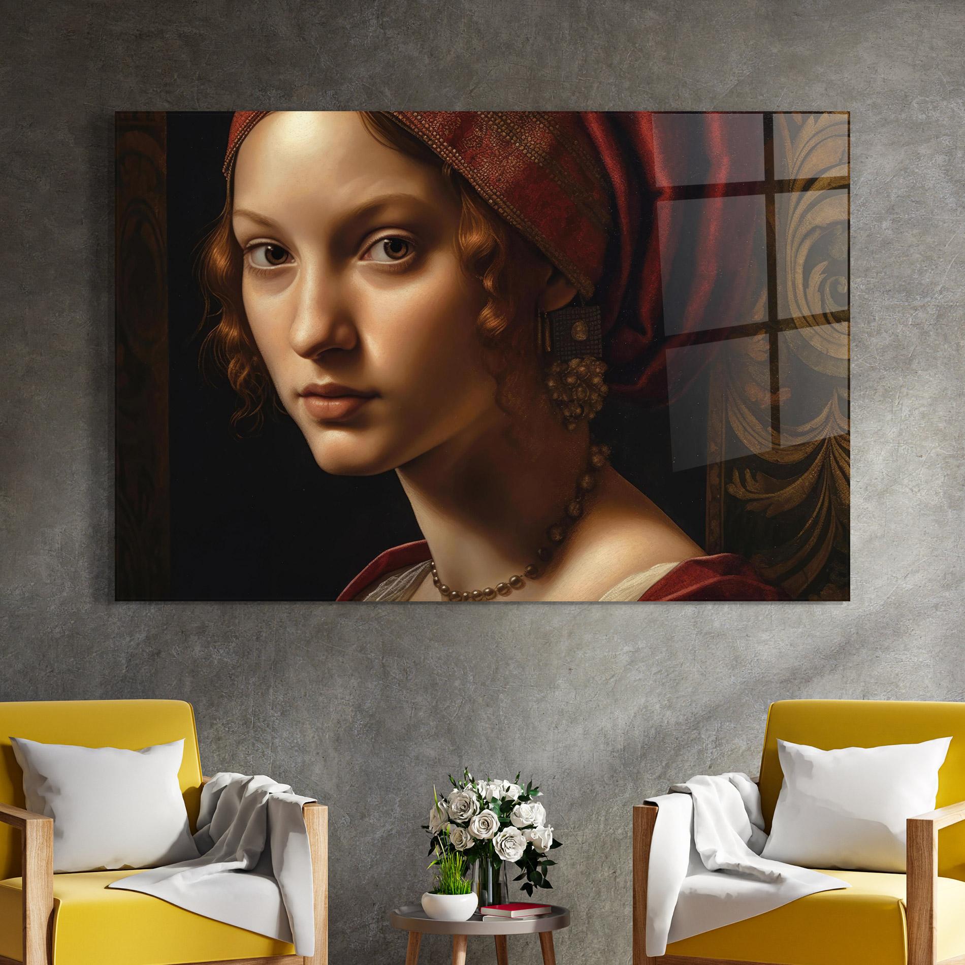 Стъклена картина Red Hair Woman Art mockup 4