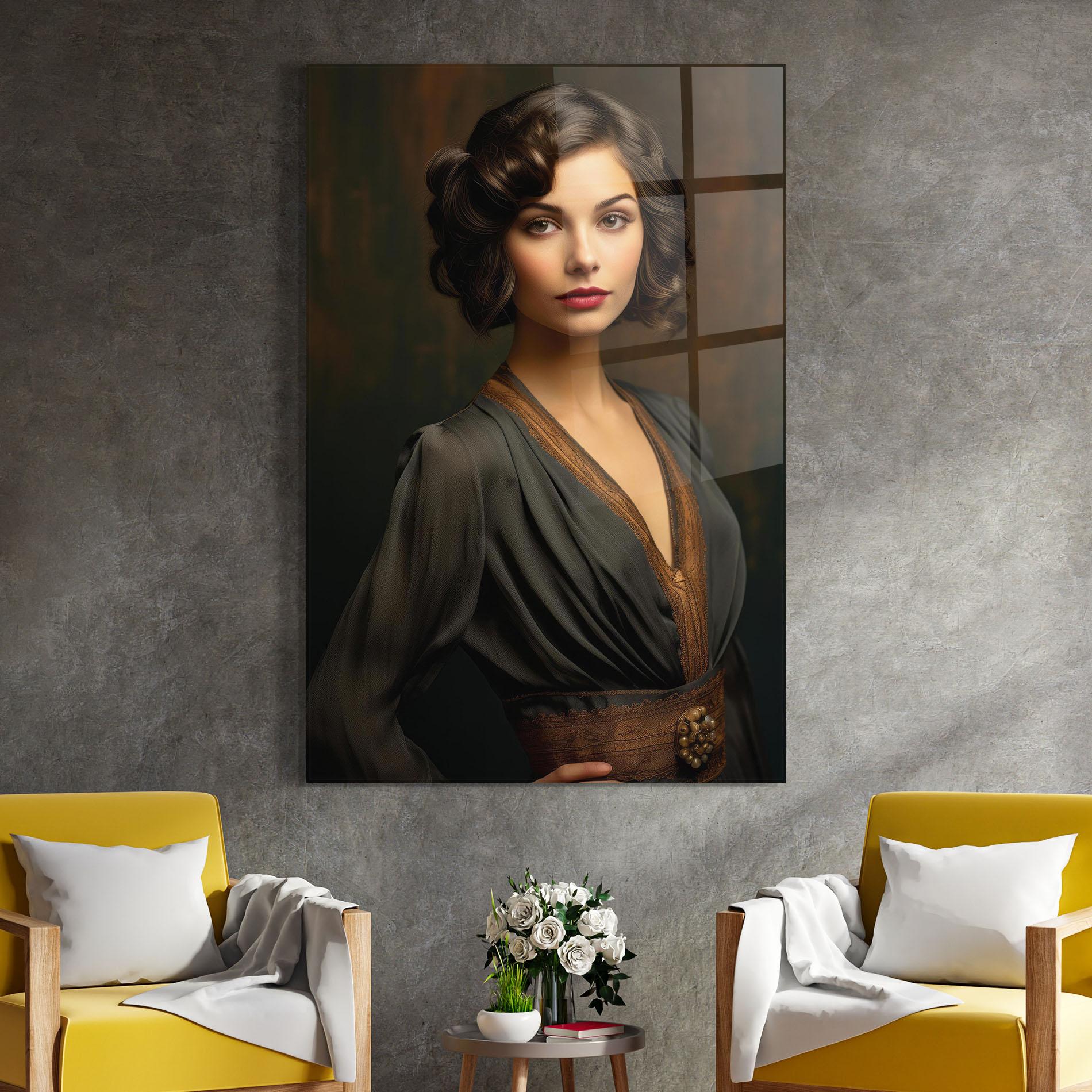 Стъклена картина Black Vintage Dress mockup 4