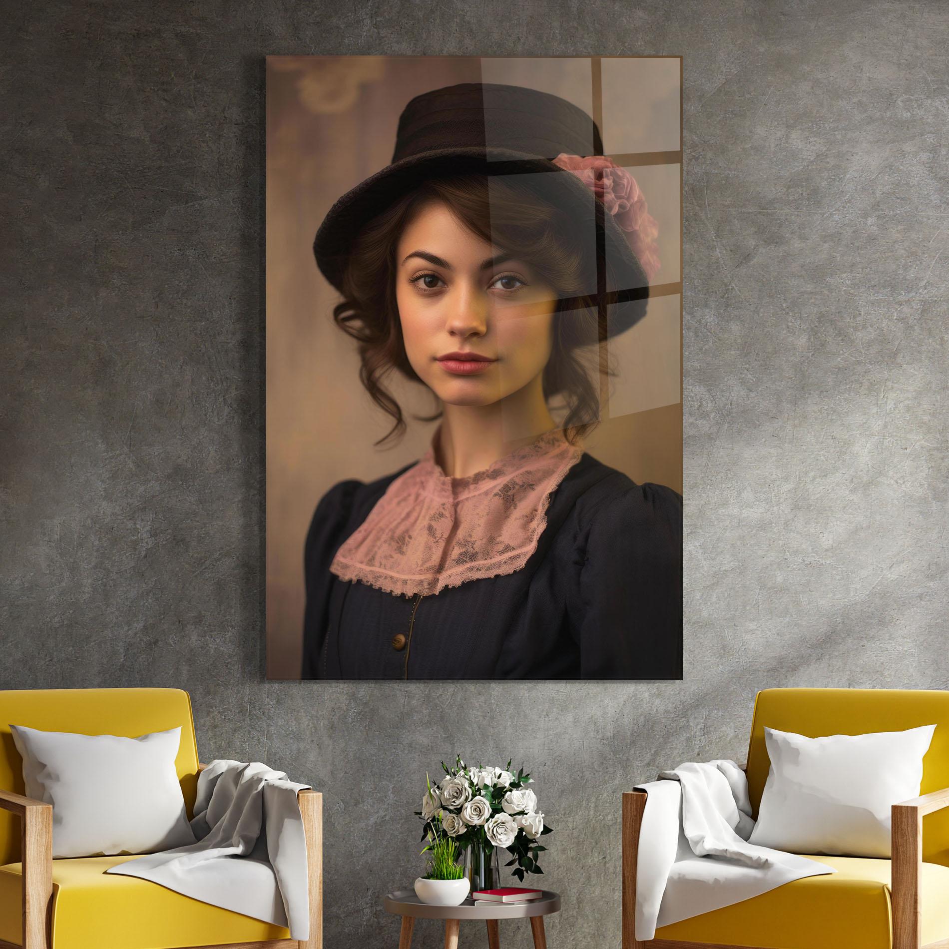 Стъклена картина Dark Blue Dress mockup 4