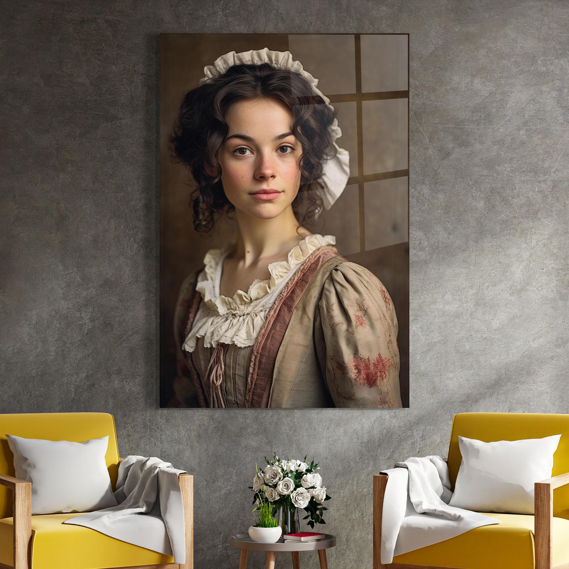 Стъклена картина Light Green Dress mockup 4