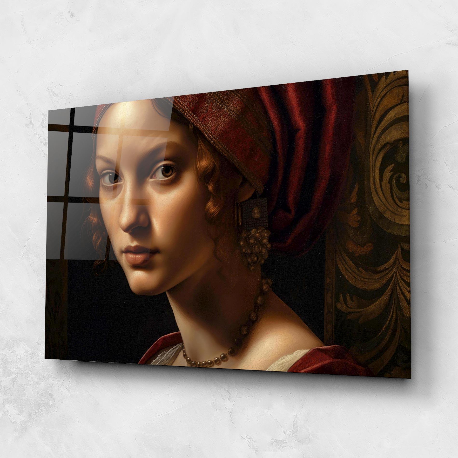 Стъклена картина Red Hair Woman Art mockup 1