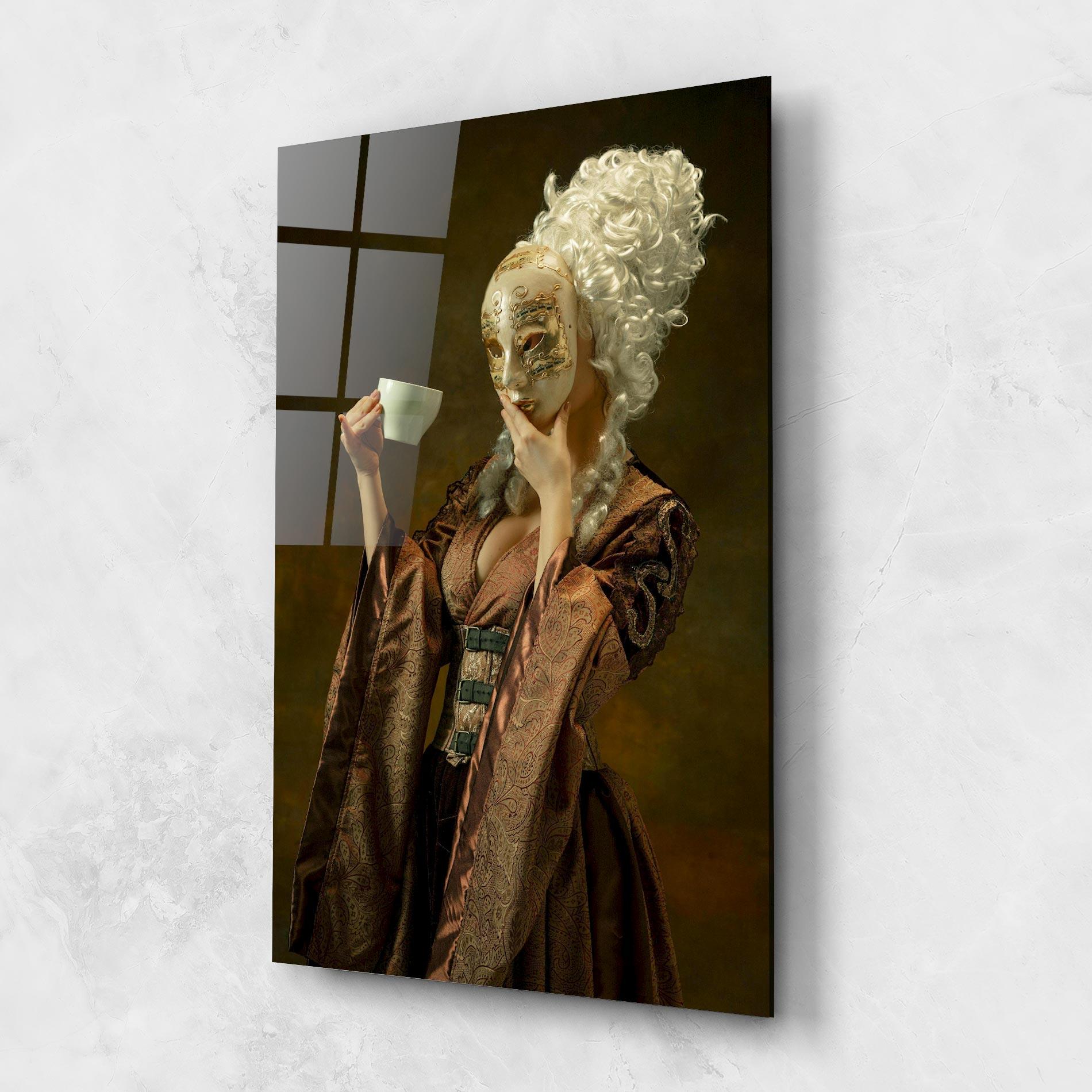 Стъклена картина Medieval Woman Tea mockup 1