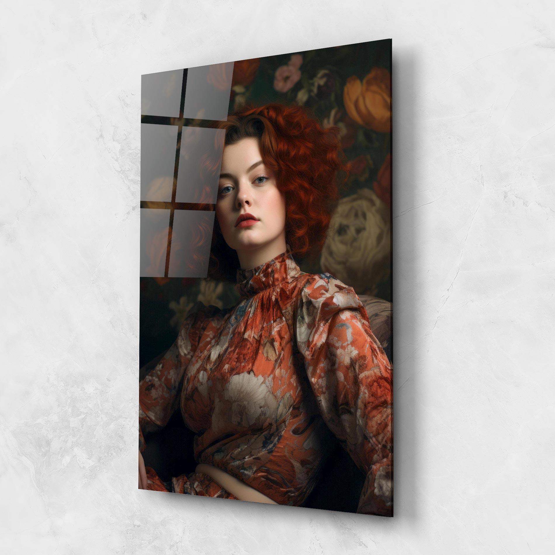 Стъклена картина Red Vintage Hair mockup 1