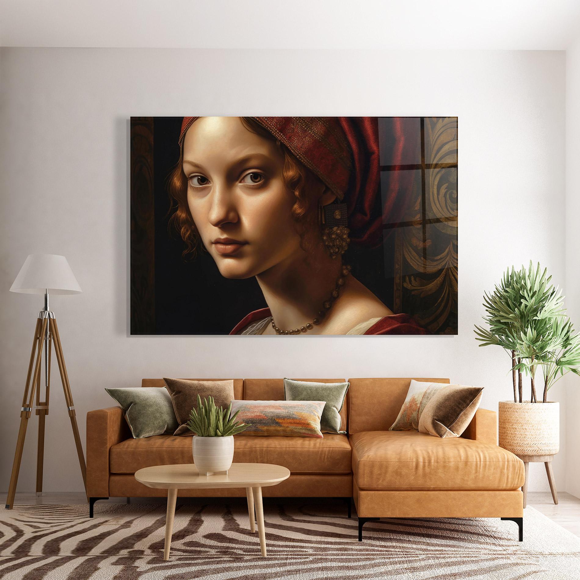 Стъклена картина Red Hair Woman Art mockup 7