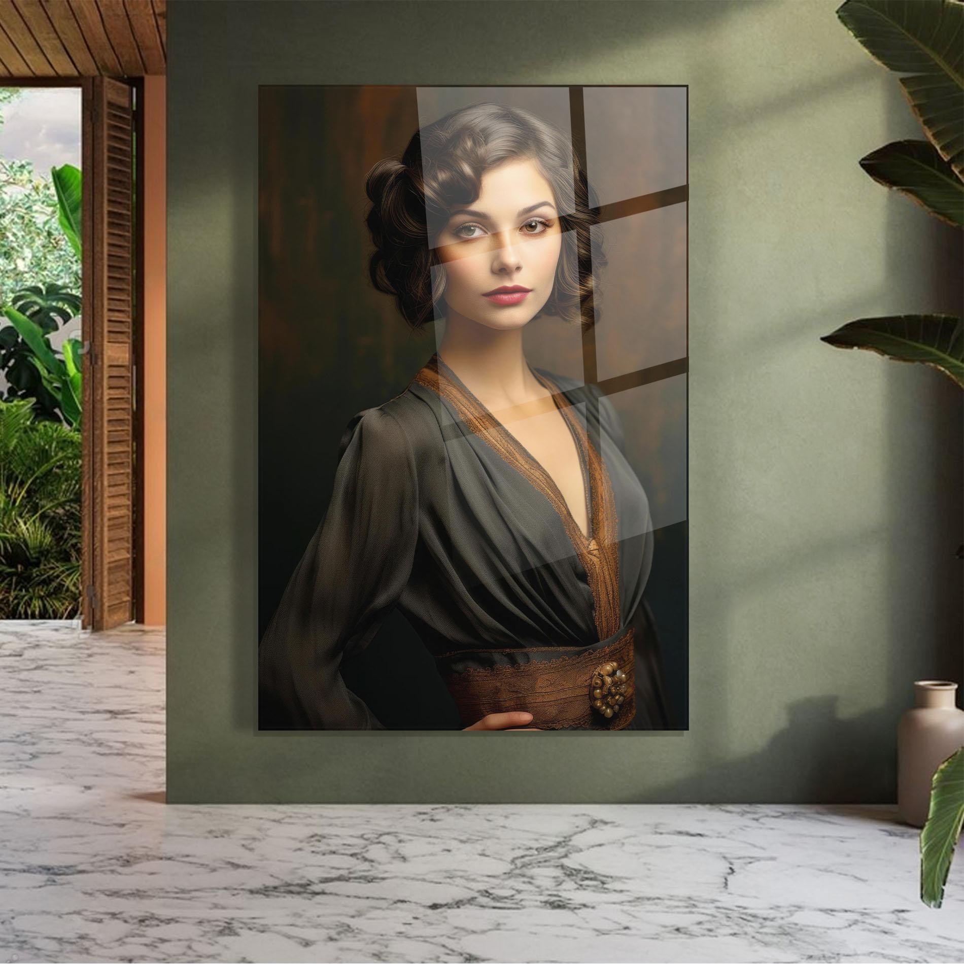 Стъклена картина Black Vintage Dress mockup 7