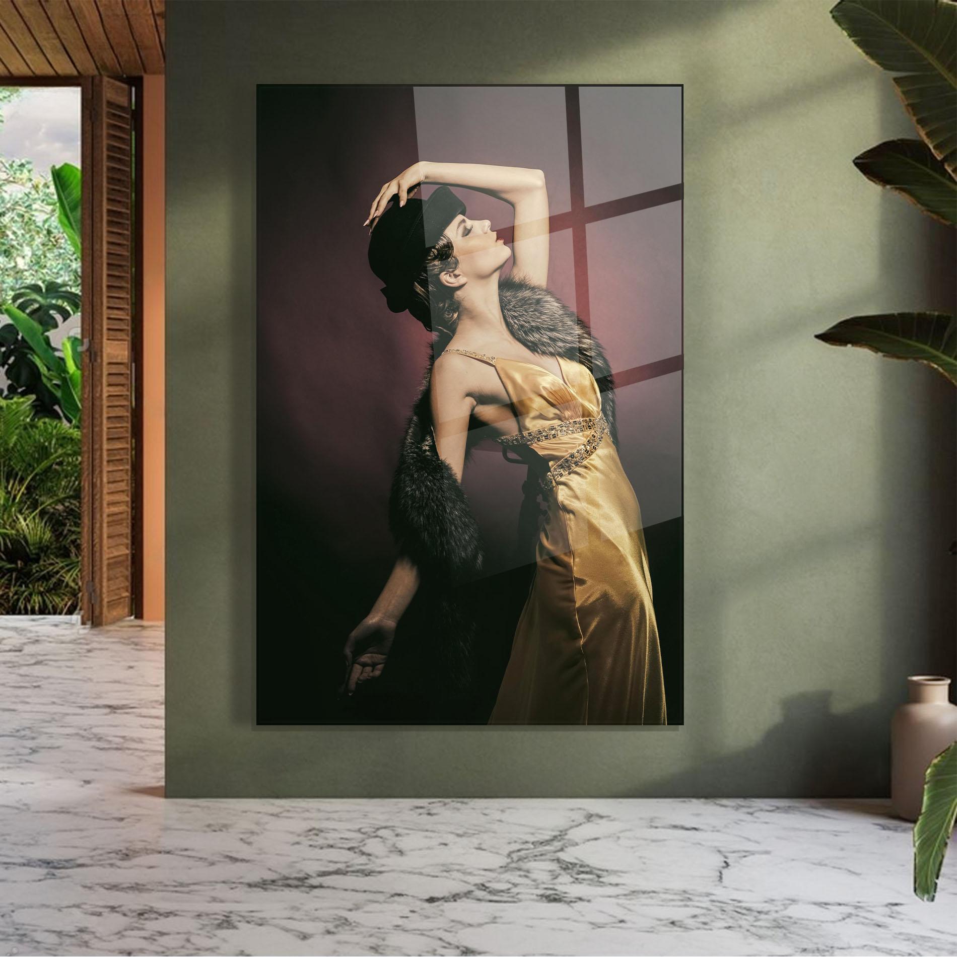 Стъклена картина Dancing Vintage Clothes mockup 7