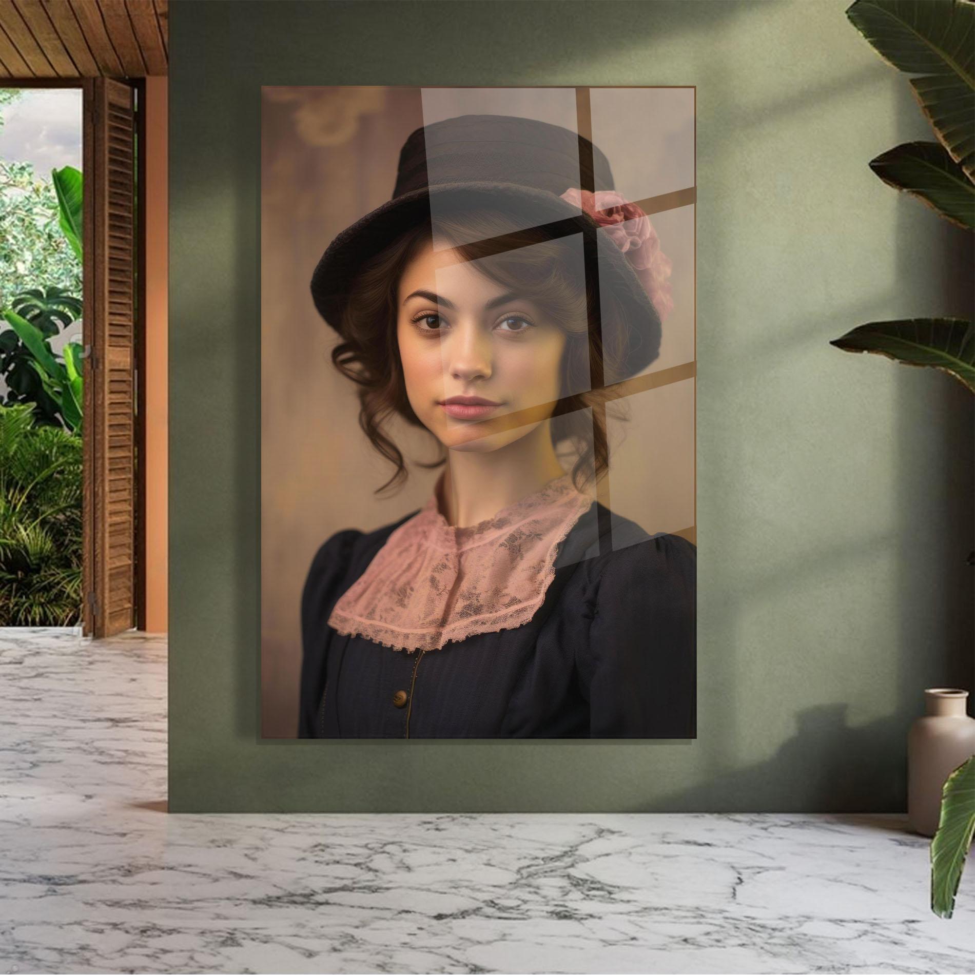 Стъклена картина Dark Blue Dress mockup 7