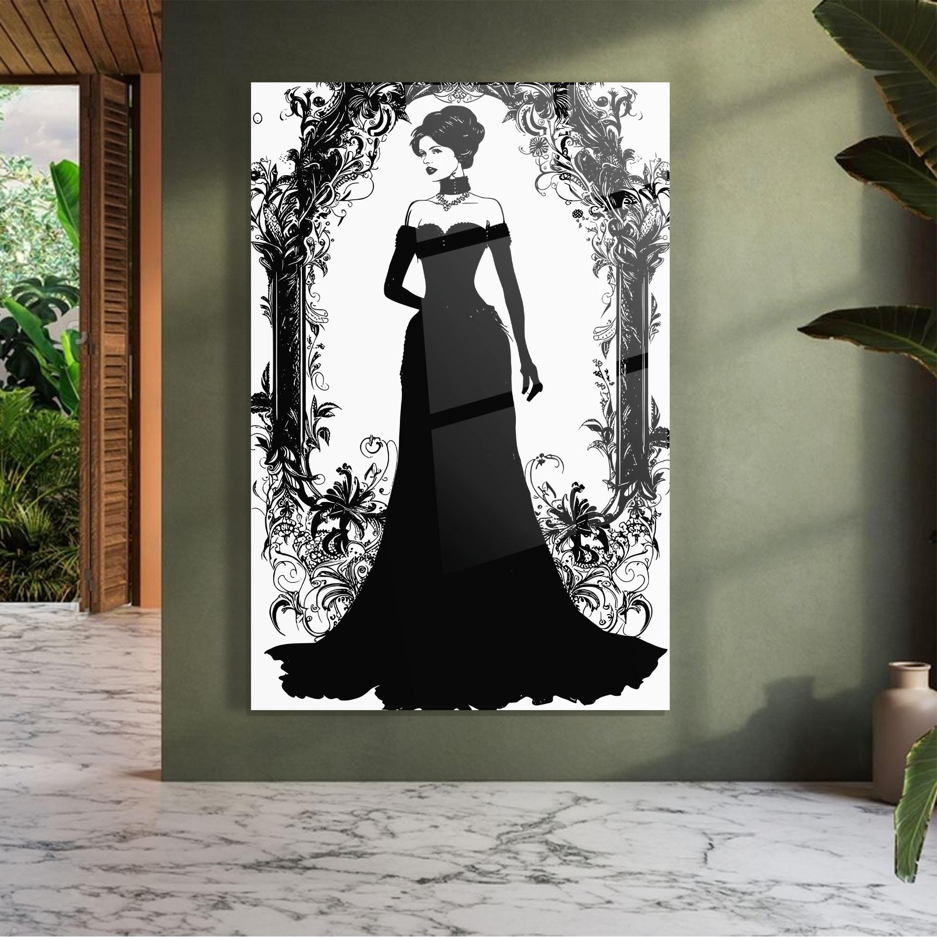 Стъклена картина Long Vintage Dress mockup 7