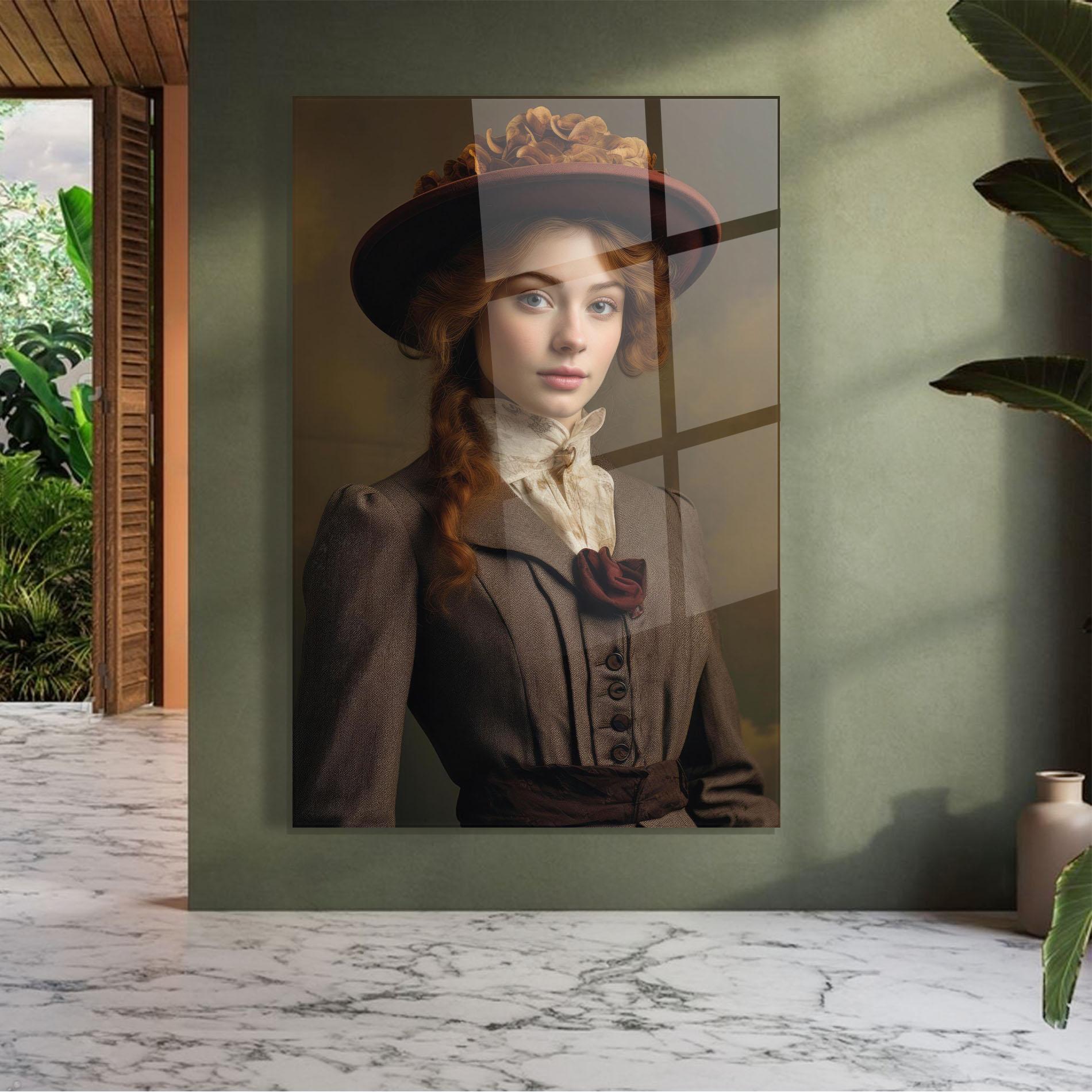 Стъклена картина Red Orange Hat mockup 7