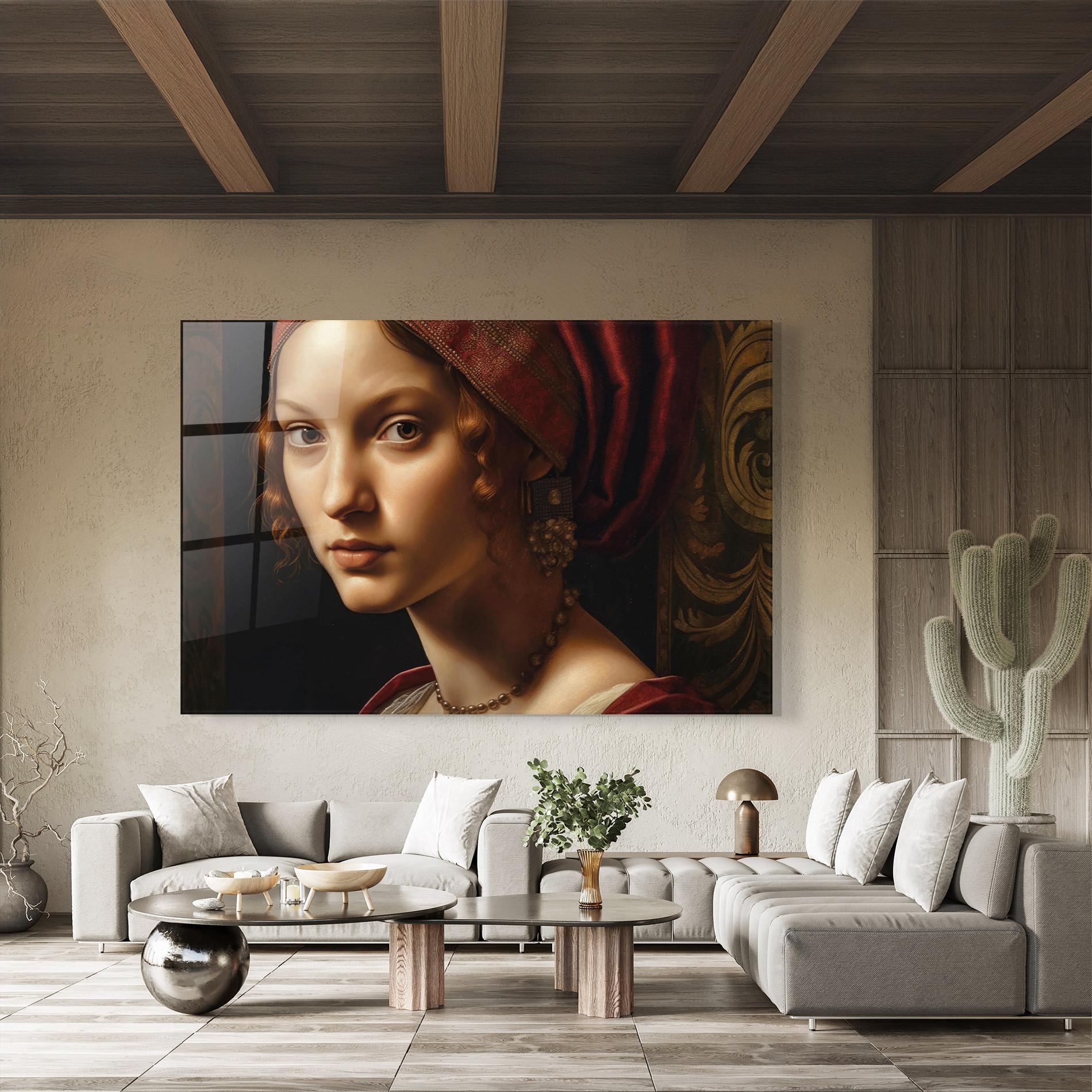 Стъклена картина Red Hair Woman Art mockup 8