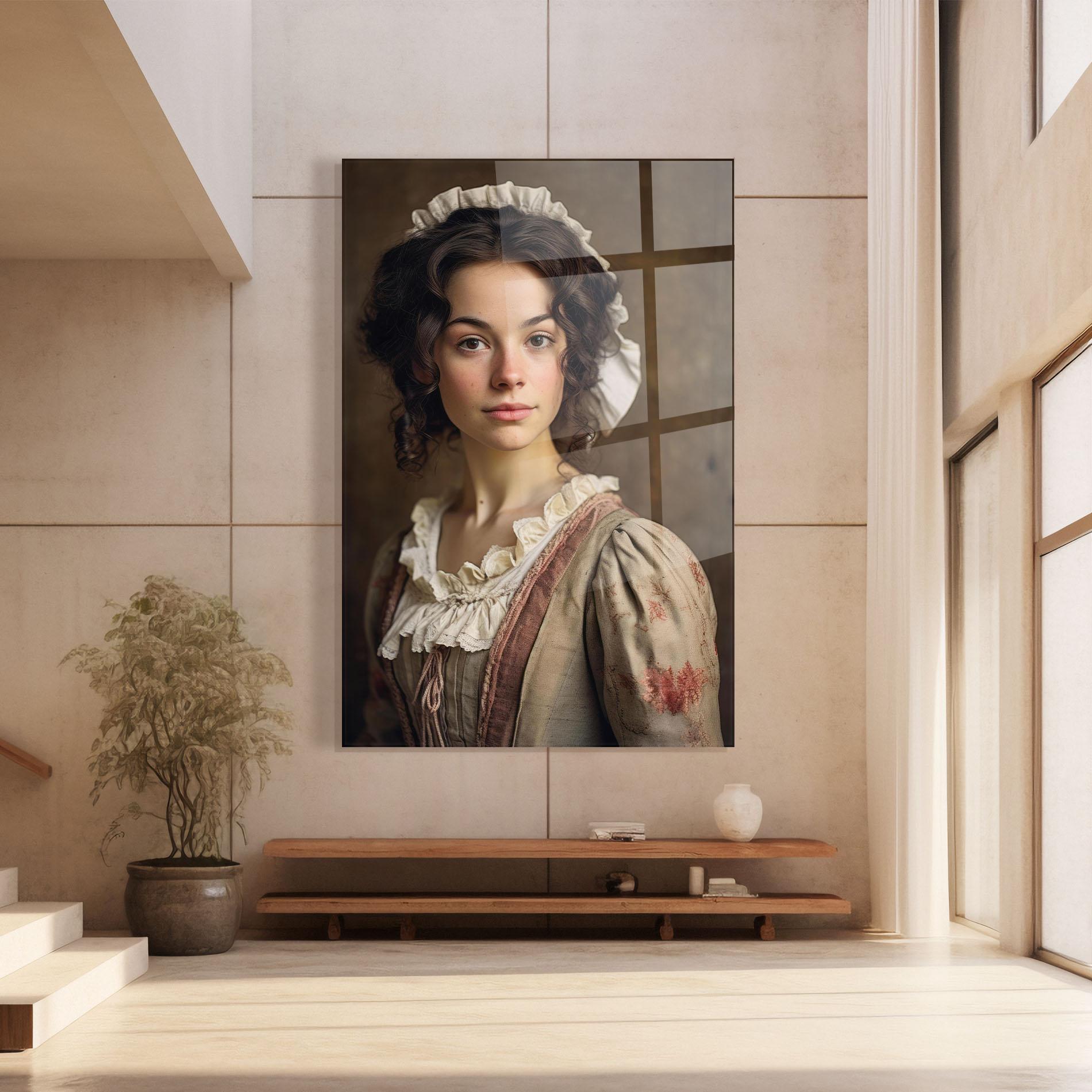 Стъклена картина Light Green Dress mockup 8