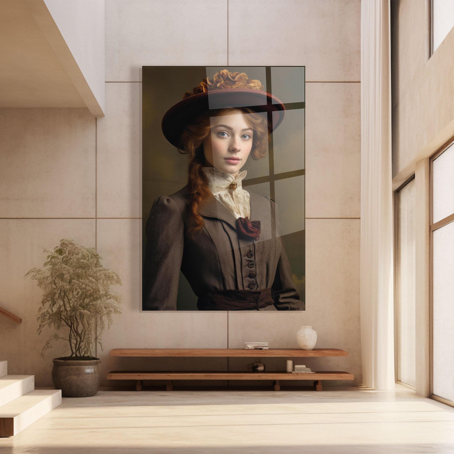 Стъклена картина Red Orange Hat mockup 8