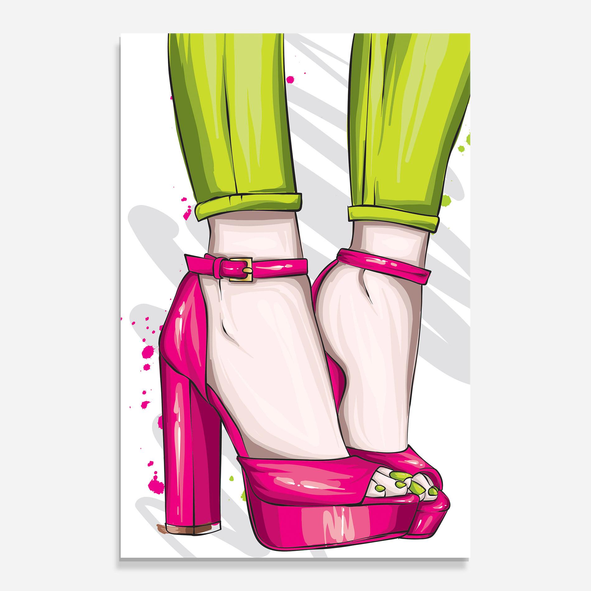 Стъклена картина Green Nails mockup 0