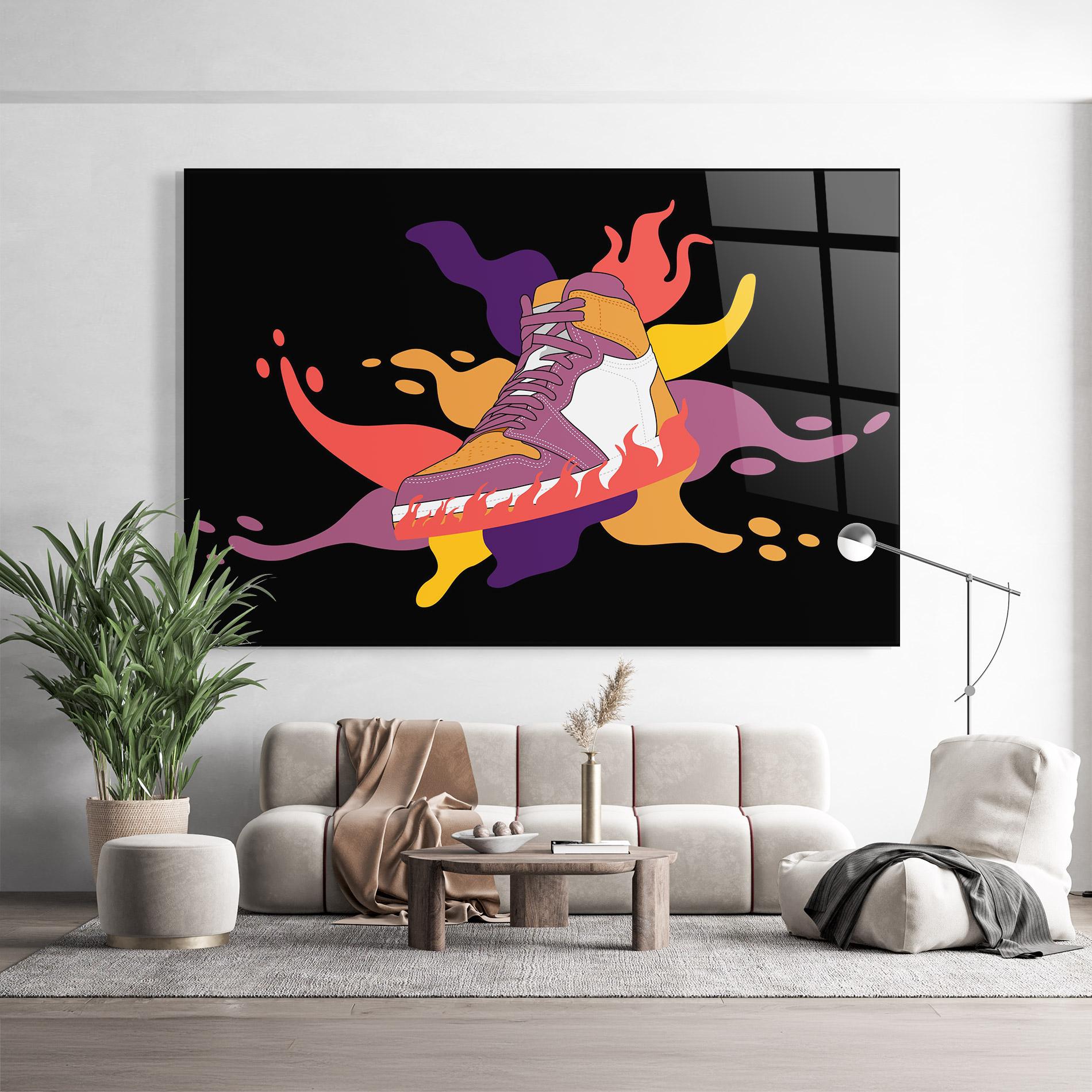 Стъклена картина Abstract Sneakers Art mockup 9